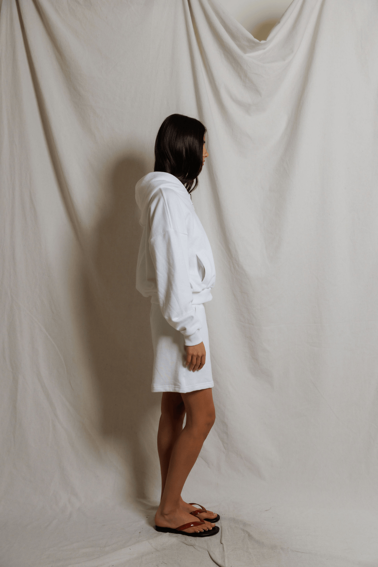Perfectwhitetee Bari French Terry Short White