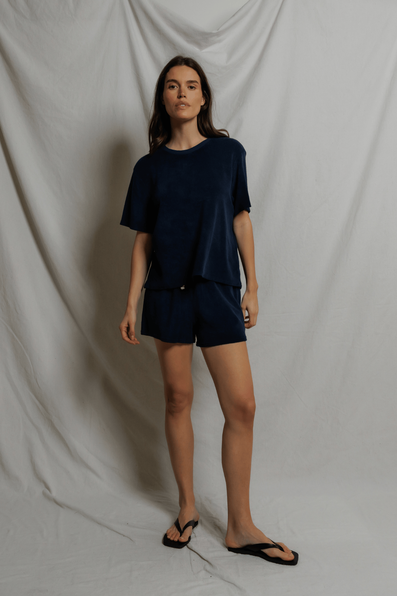 Perfectwhitetee Summer Loop Terry Sweat Shorts Navy