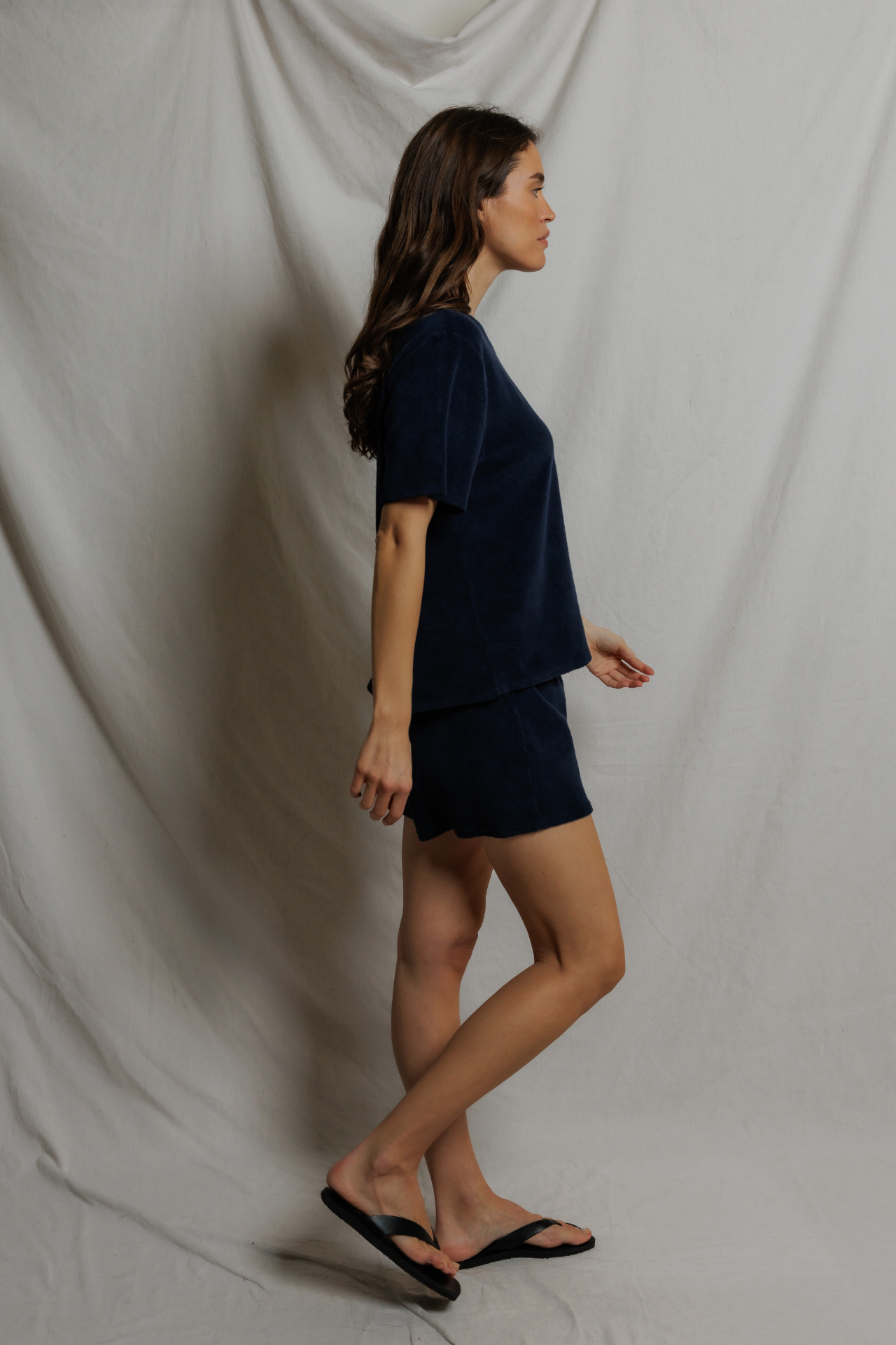 Perfectwhitetee Summer Loop Terry Sweat Shorts Navy