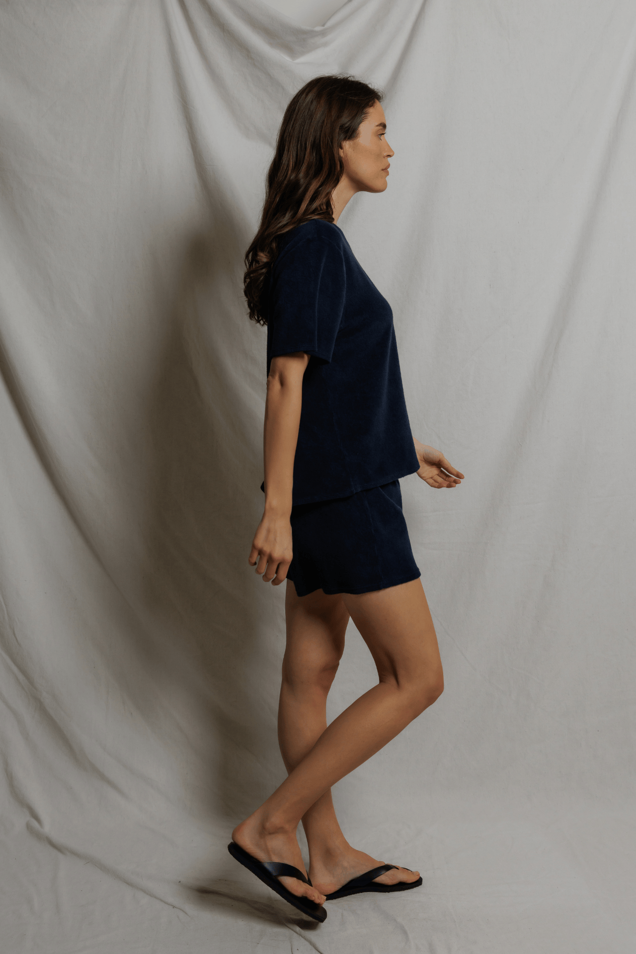 Perfectwhitetee Summer Loop Terry Sweat Shorts Navy