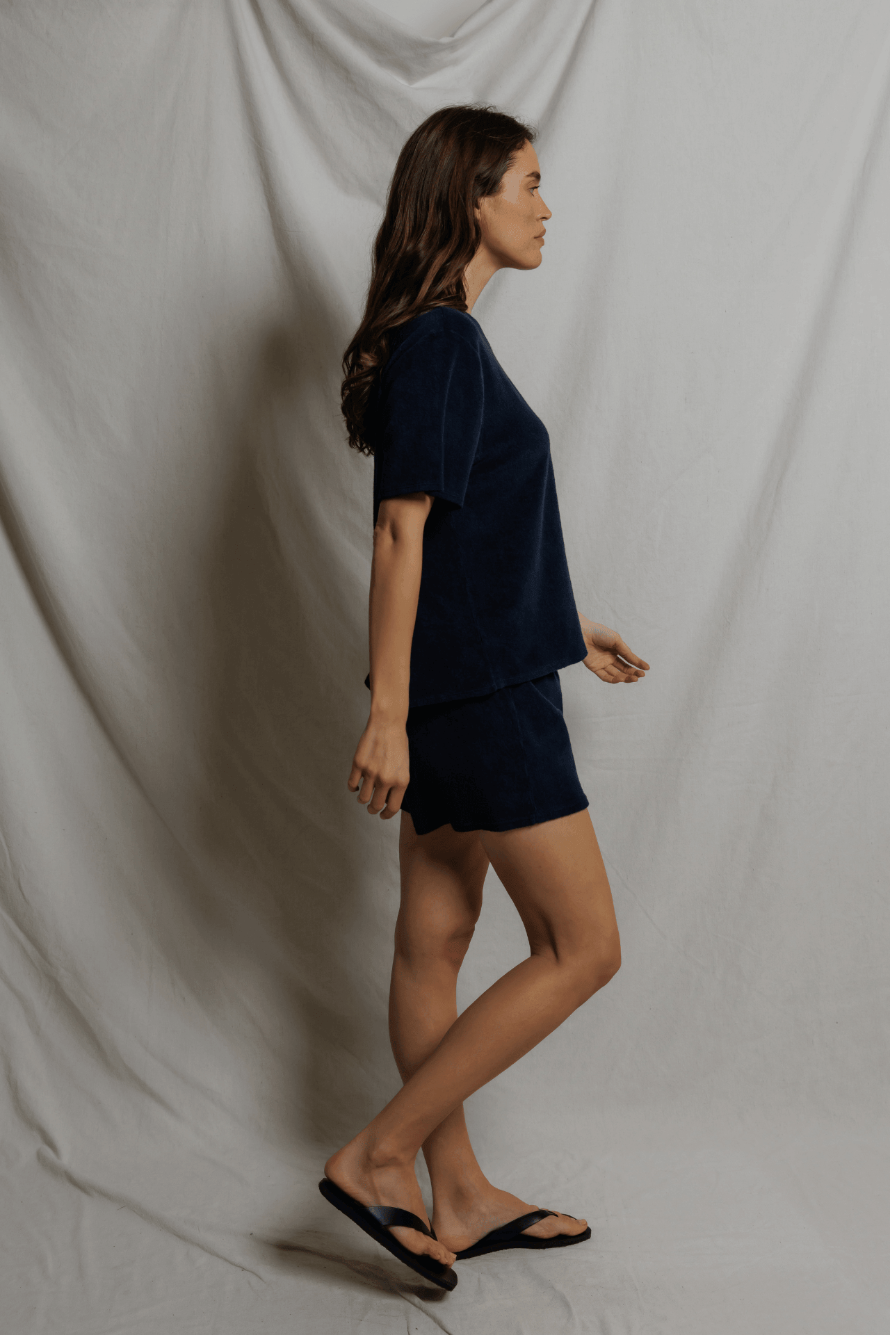 Perfectwhitetee Summer Loop Terry Sweat Shorts Navy