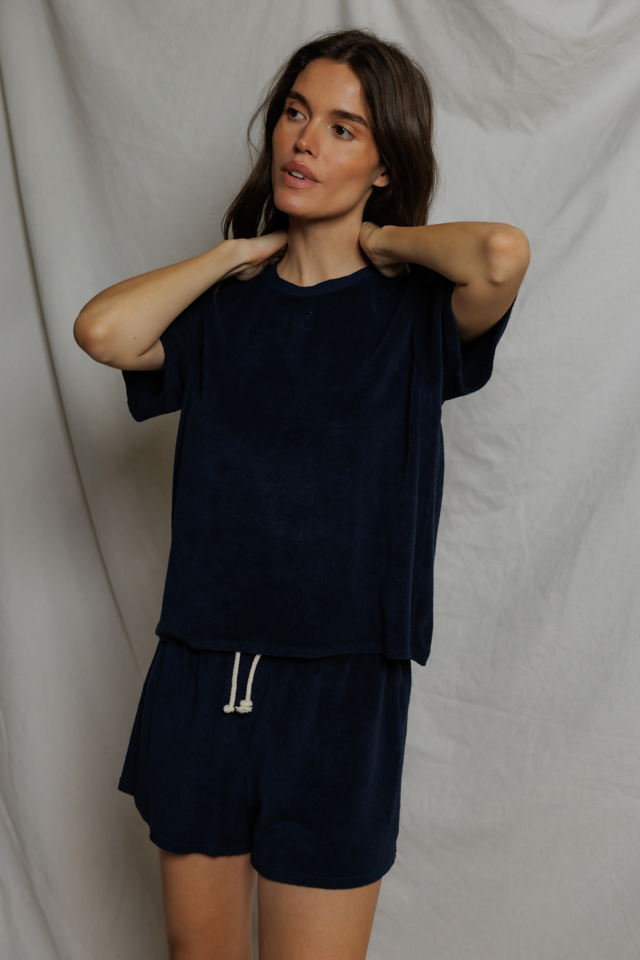 Perfectwhitetee Summer Loop Terry Sweat Shorts Navy