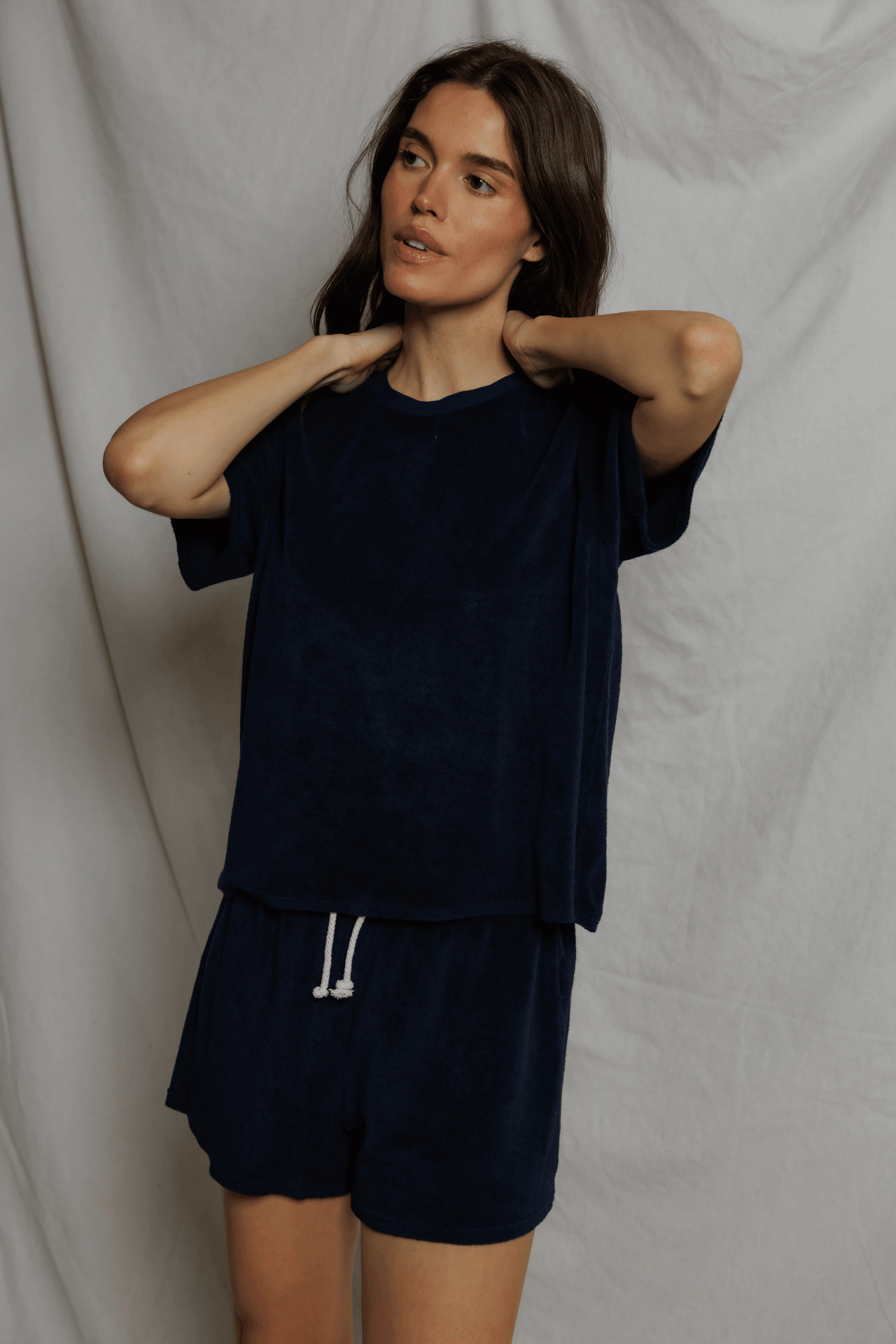 Perfectwhitetee Summer Loop Terry Sweat Shorts Navy