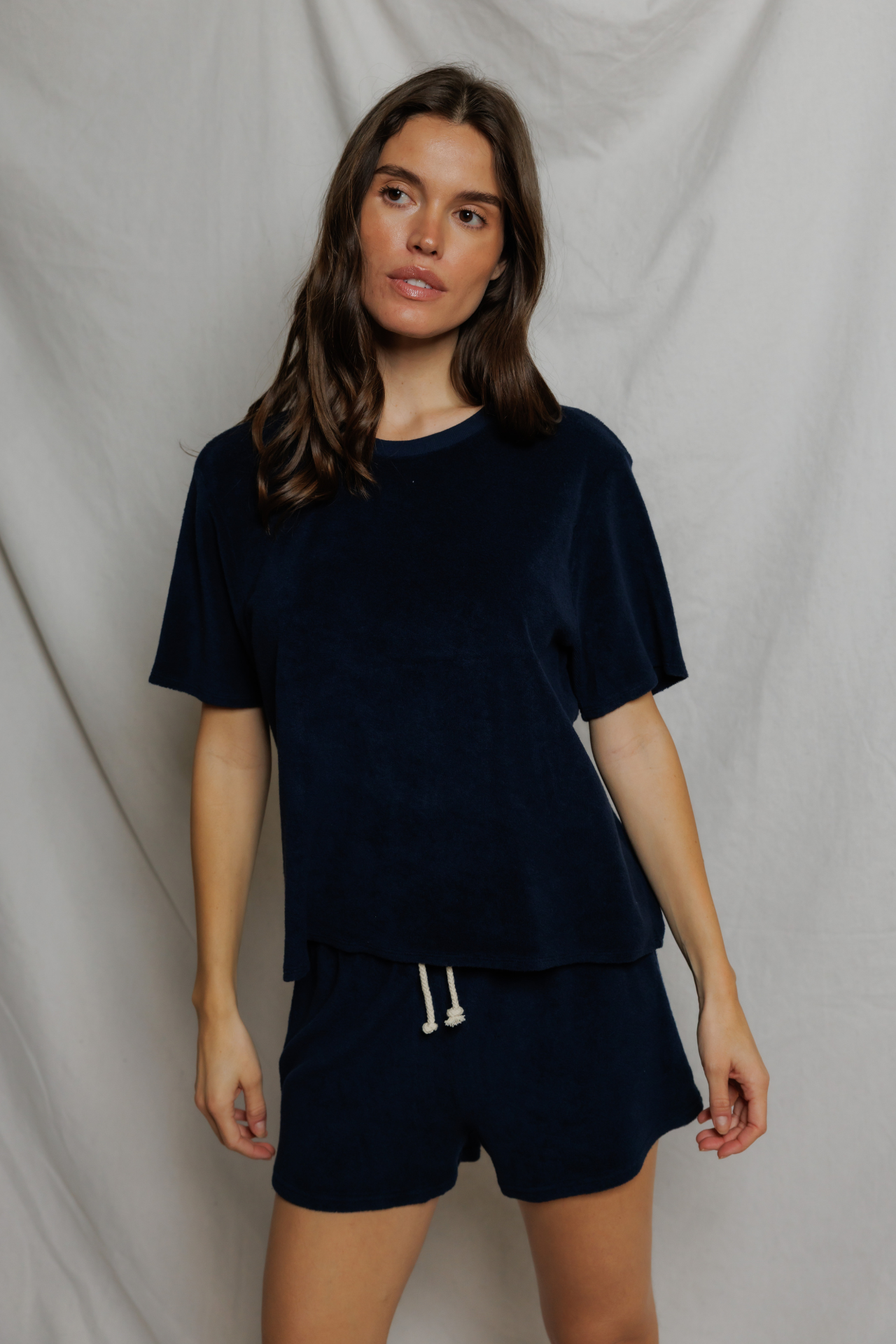 Perfectwhitetee Summer Loop Terry Sweat Shorts Navy