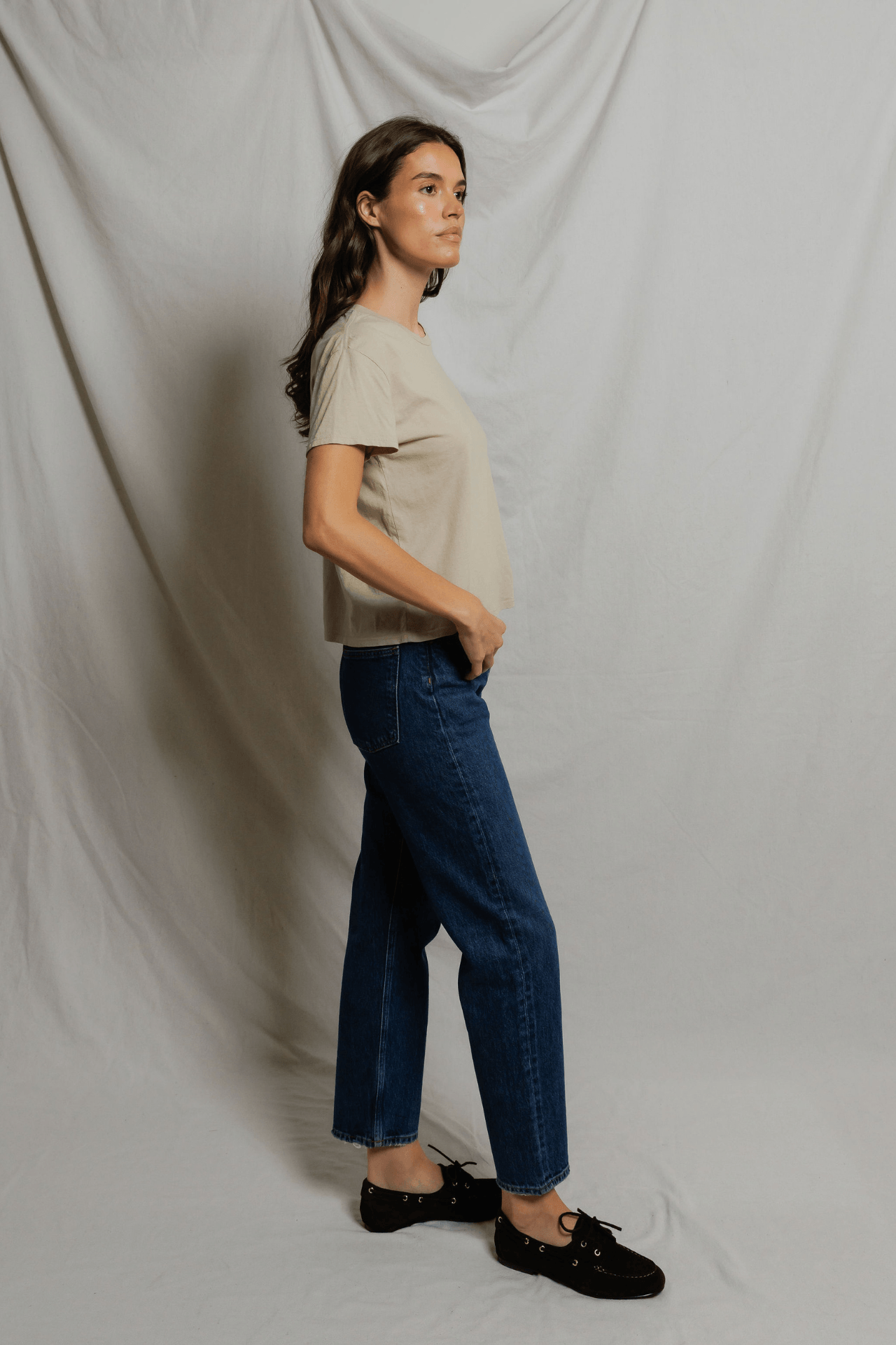 Perfectwhitetee Harley Boxy Crew Tee Driftwood
