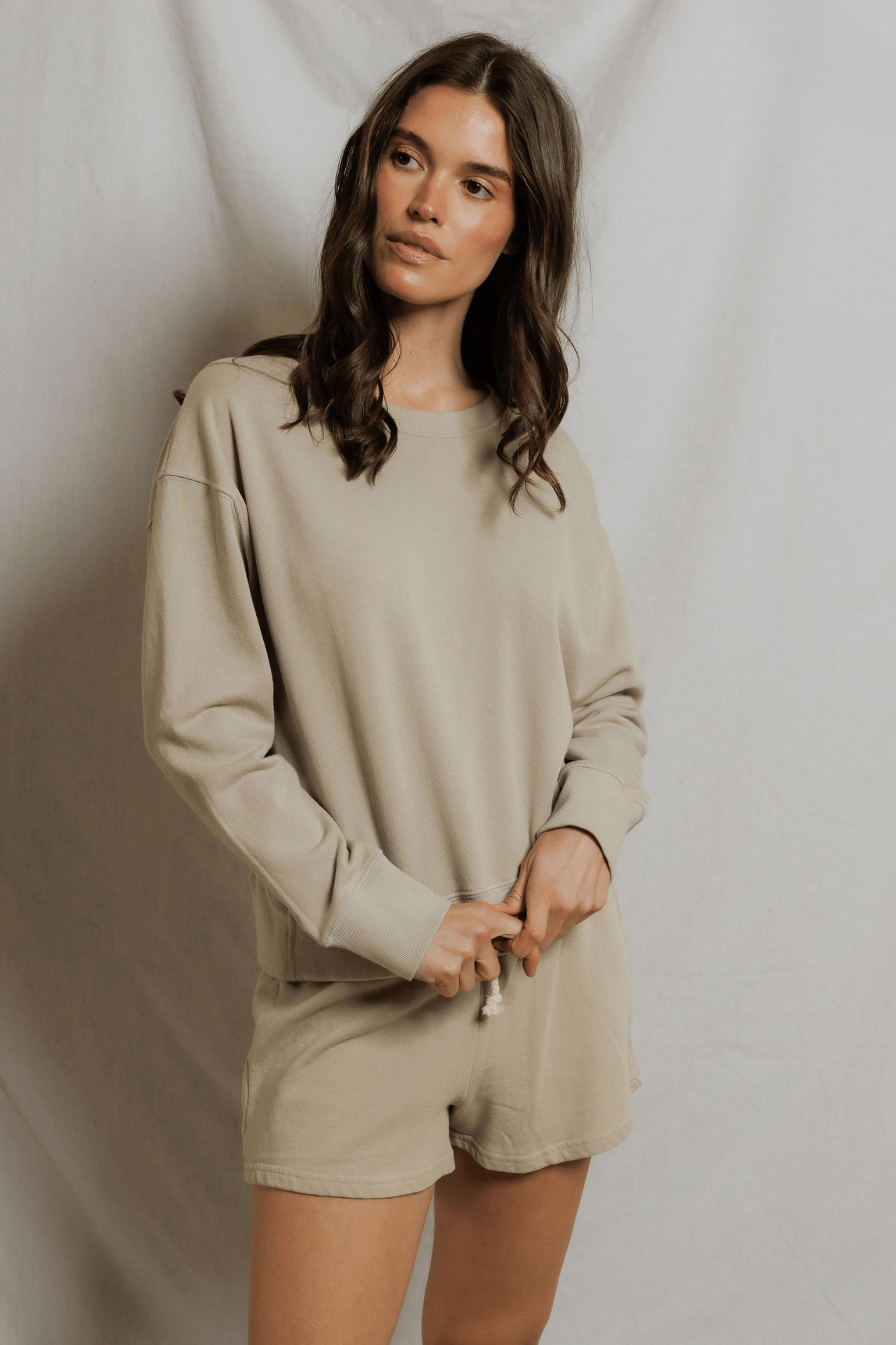 Perfectwhitetee Tyler Pullover Sweatshirt Driftwood