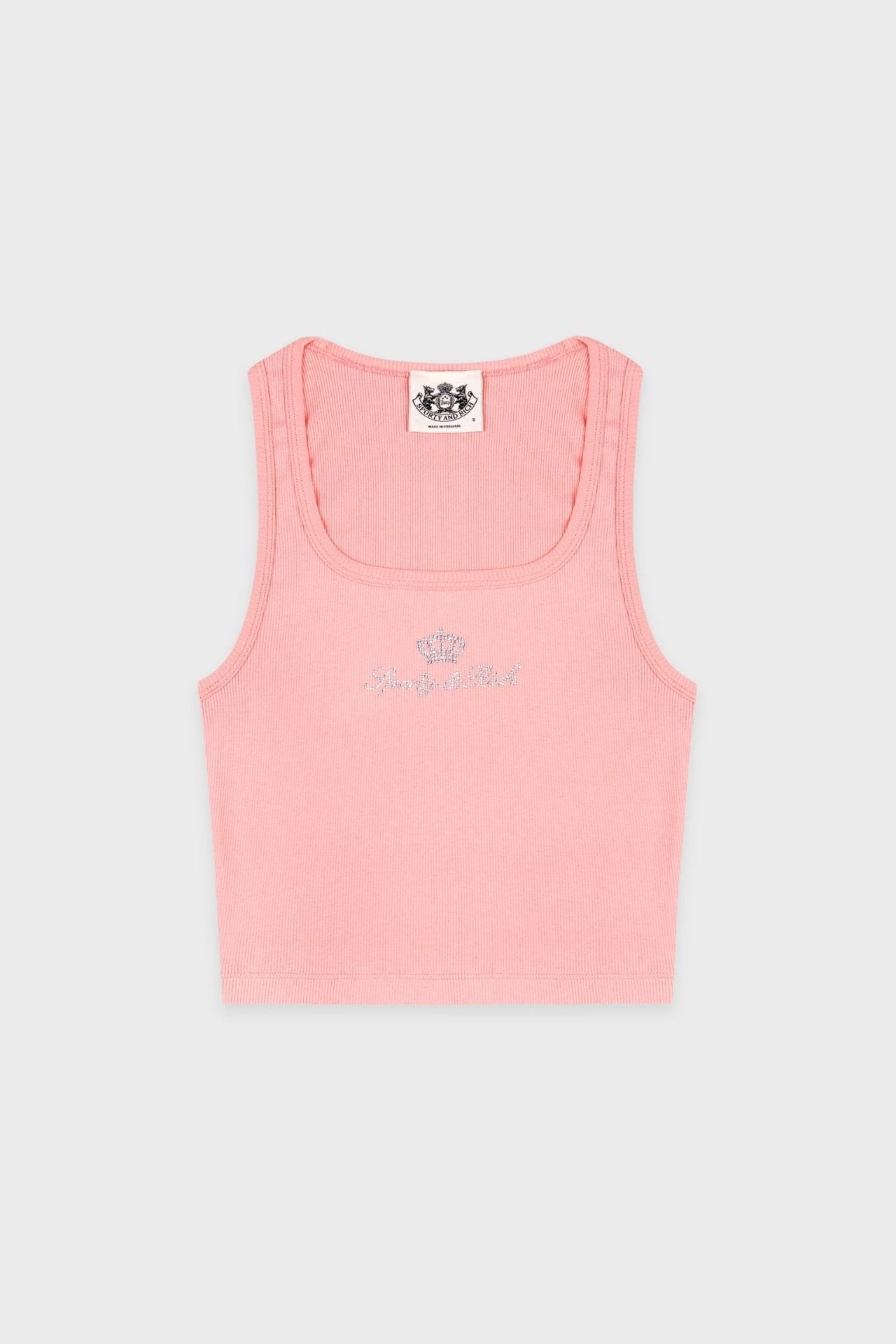 Sporty & Rich Juicy Crown Ribbed Tank T Shirt Rose