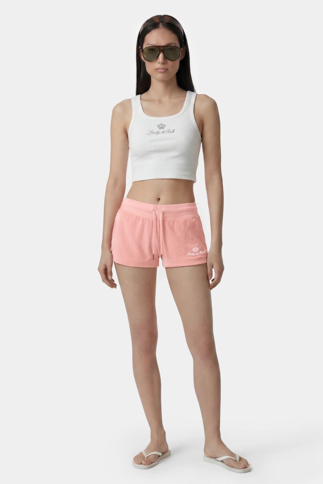 Sporty & Rich Juicy Crown Ribbed Tank T Shirt White