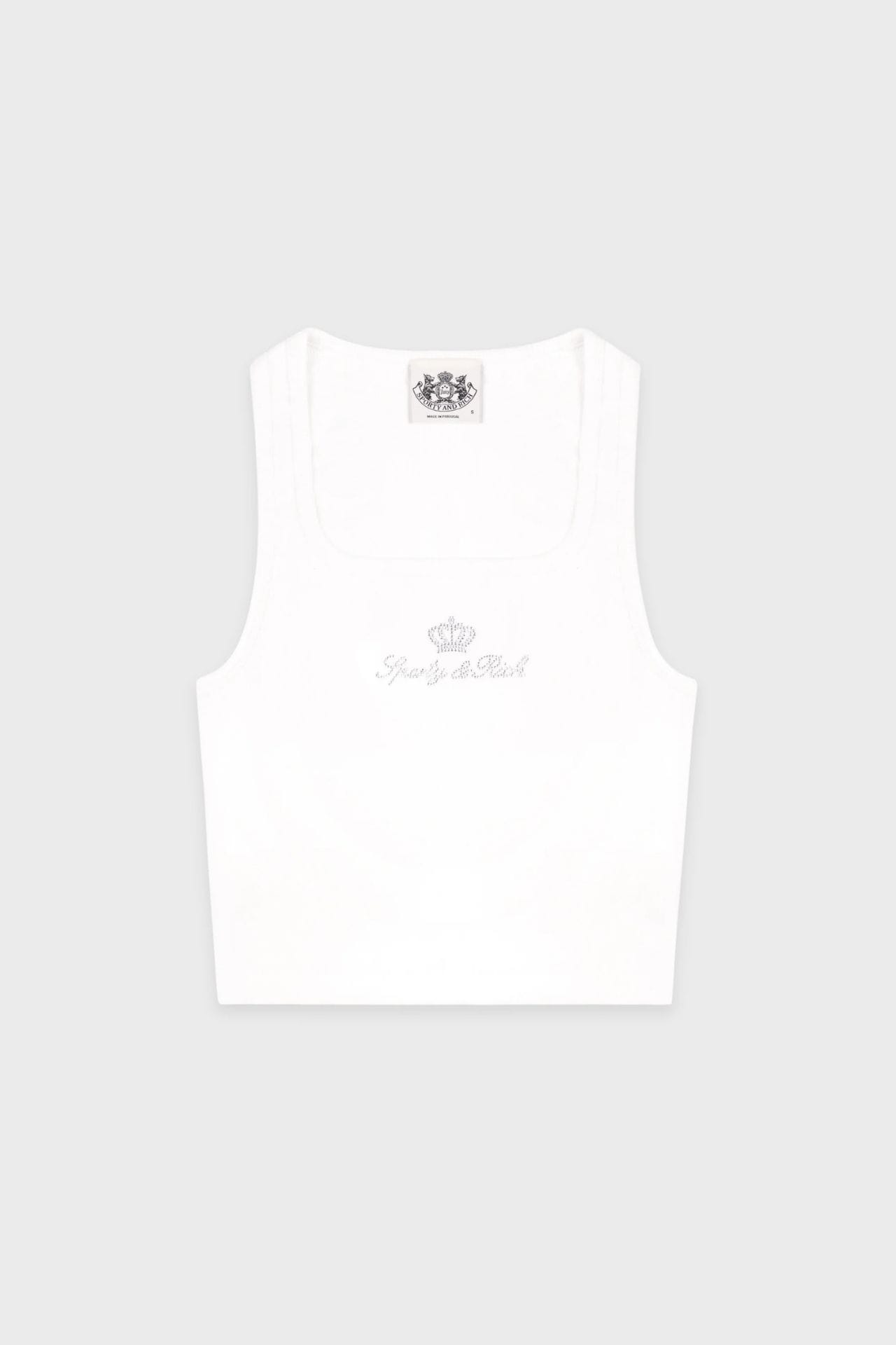 Sporty & Rich Juicy Crown Ribbed Tank T Shirt White