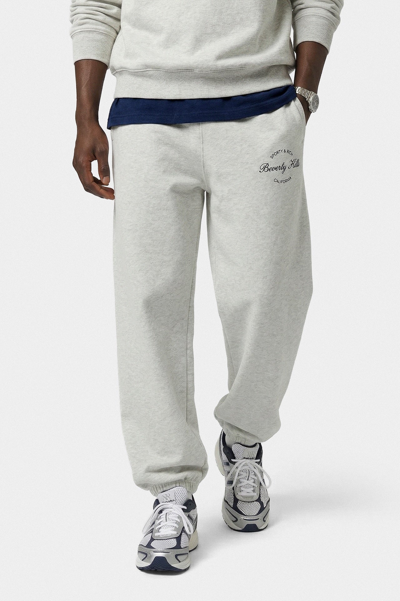 Sporty & Rich Beverly Script Sweatpant Heather Grey