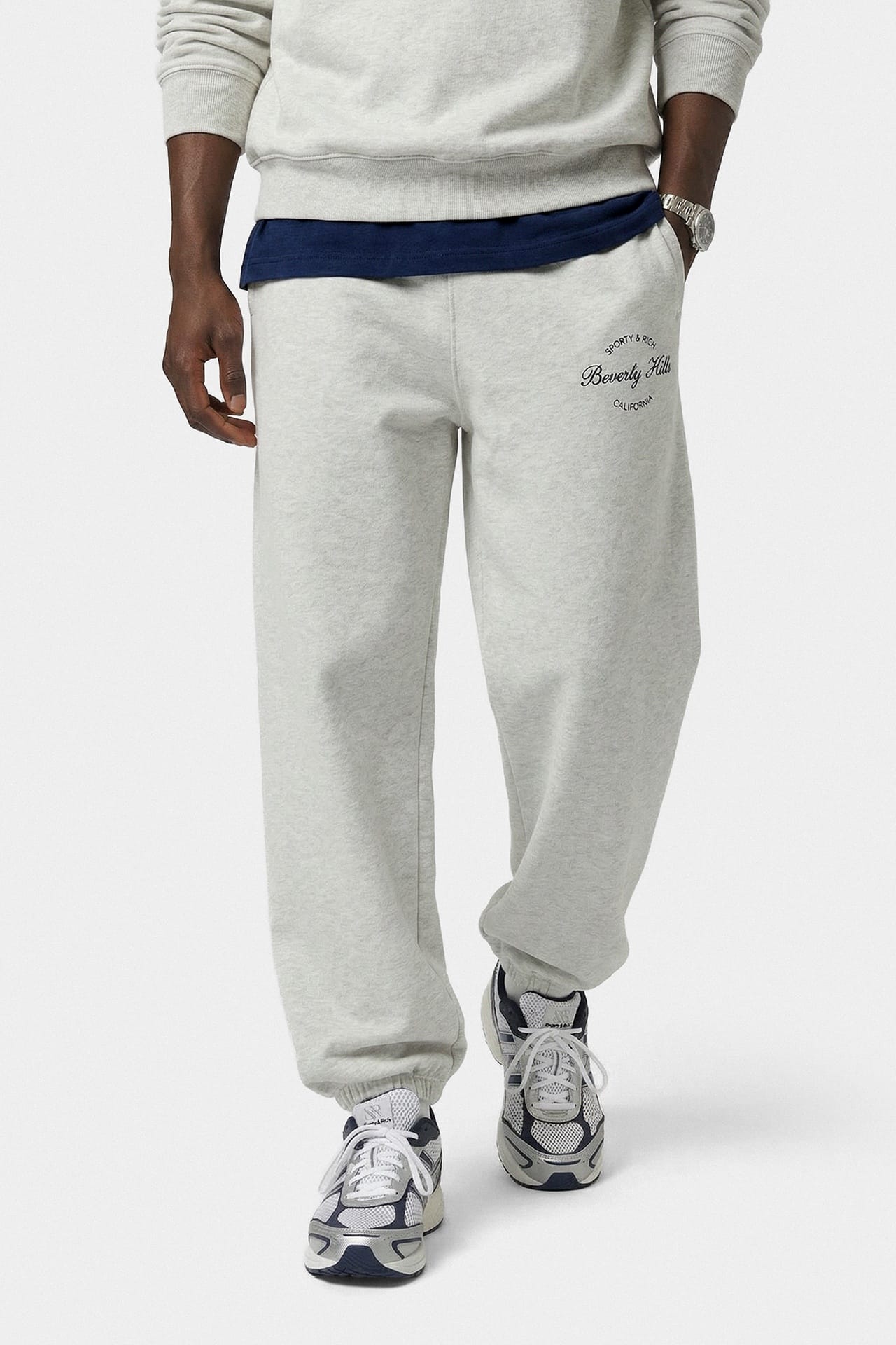 Sporty & Rich Beverly Script Sweatpant Heather Grey