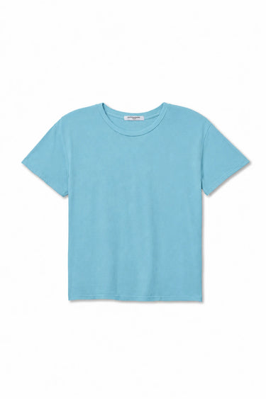 Perfect White Tee Harley Cotton Short Sleeve Boxy Crew Tee Milky Blue