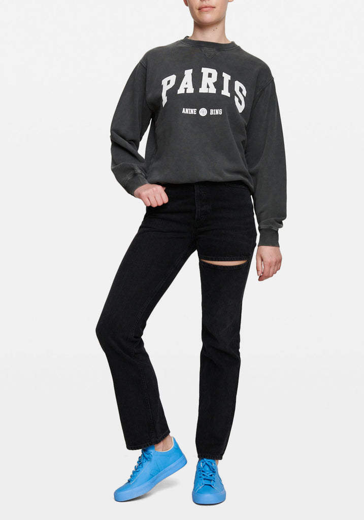 Ramon Sweatshirt University Paris Washed Black Anine Bing