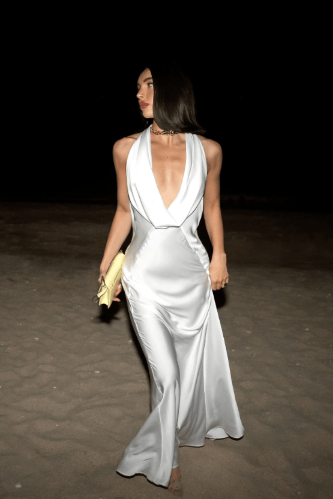 Mona Dress Bianco, a black tie wedding guest dress silhouette at Tuchuzy