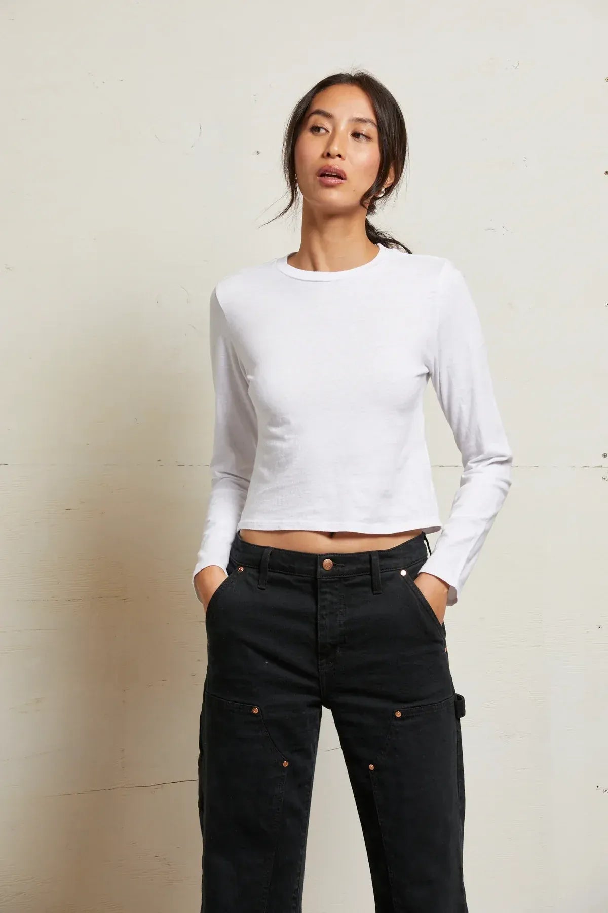 Perfect White Tee Jamie recycled cotton long sleeve in white