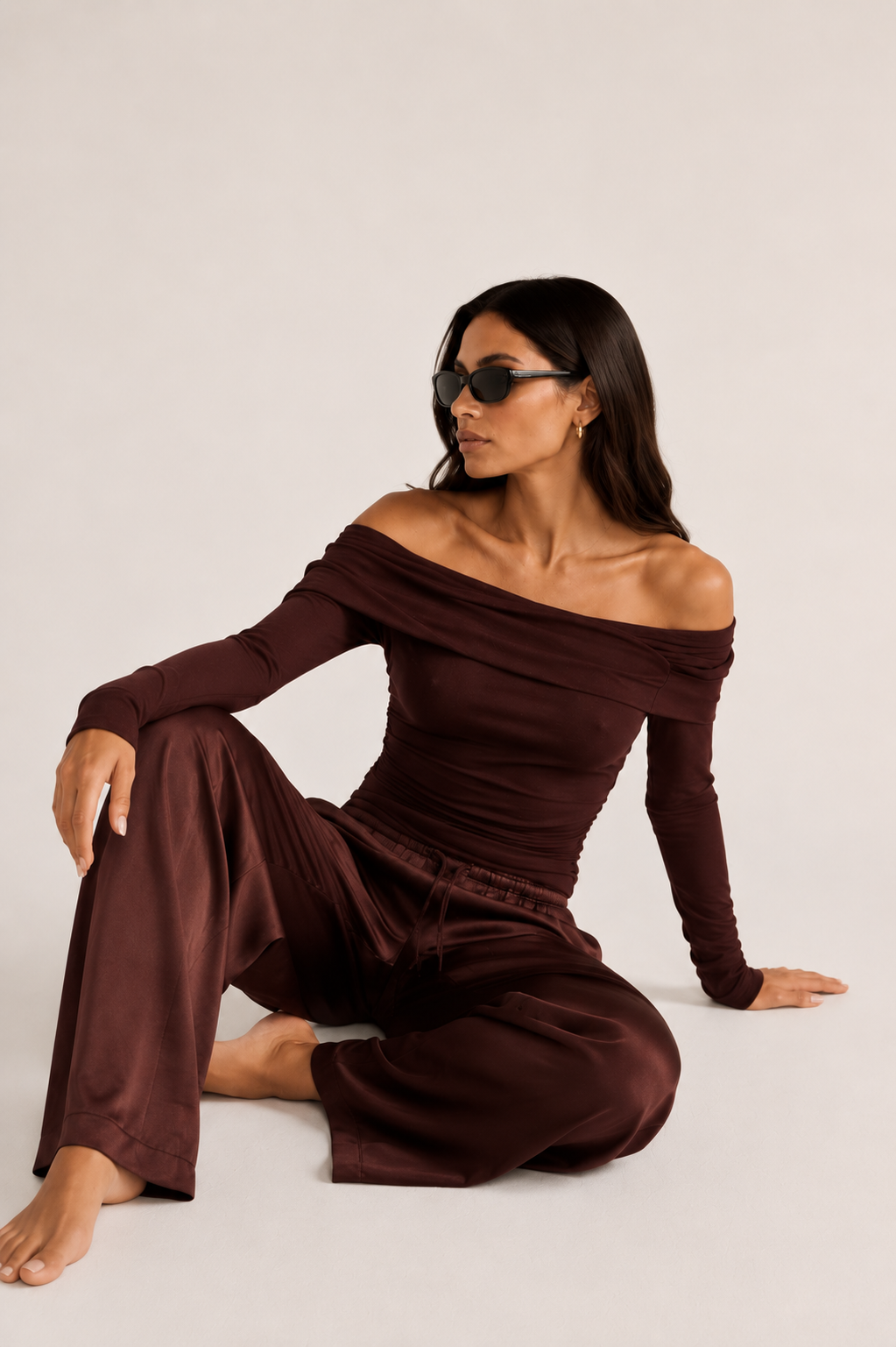 Chosen by Tuchuzy Emily Satin Pants styled for a long lunch