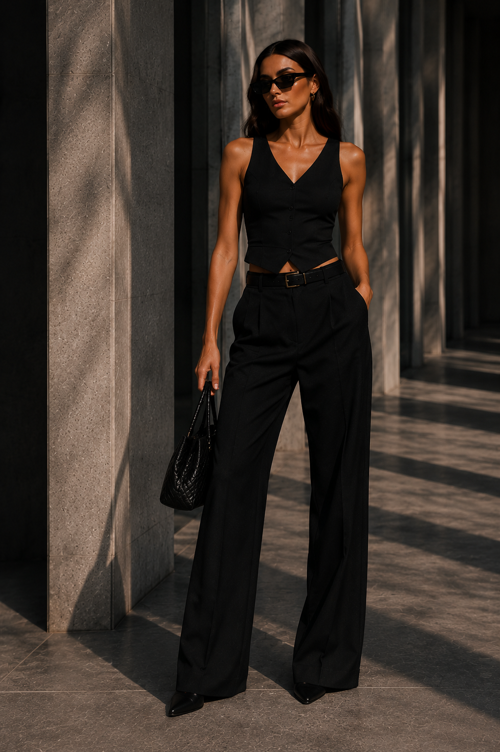 Chosen by Tuchuzy Tailored Straight Suit Pant styled from desk to dinner