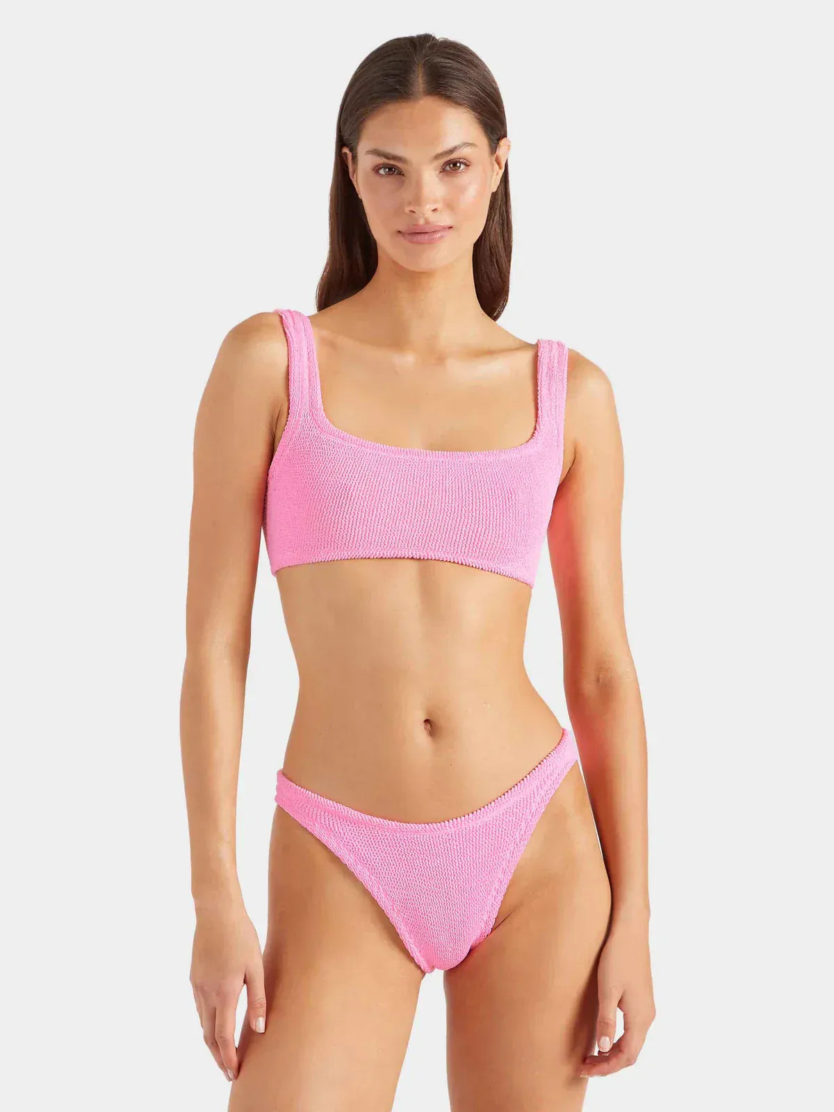 Hunza G Xandra Bikini in Bubblegum packed for Ibiza