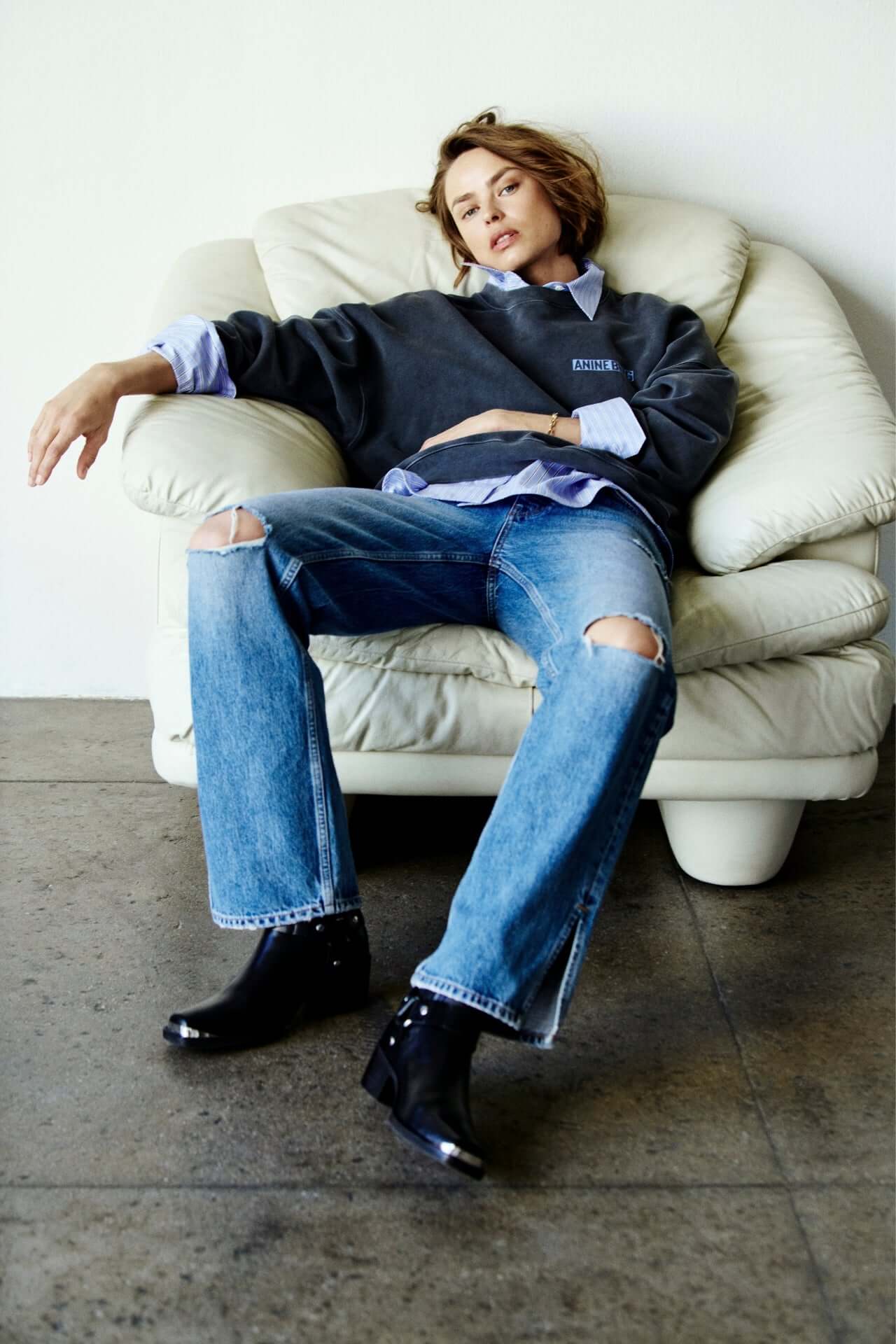 Anine Bing Roy Jean in Pacific Blue - designer denim worth caring for
