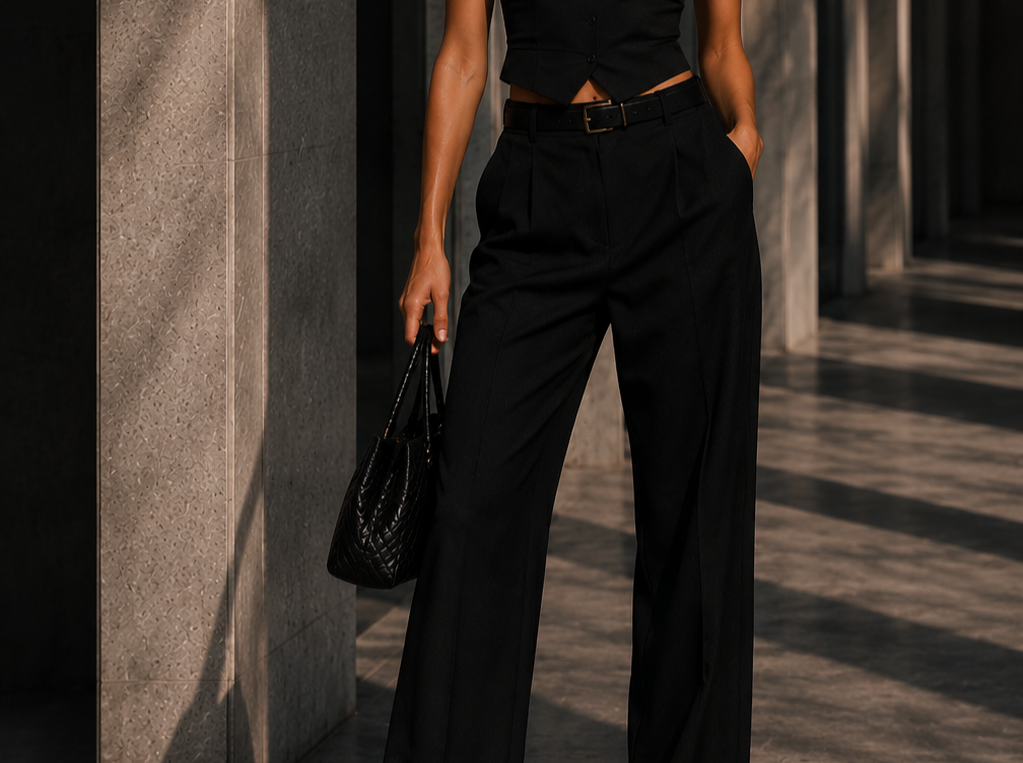 woman wearing suit pants to showcase chinos vs dress pants