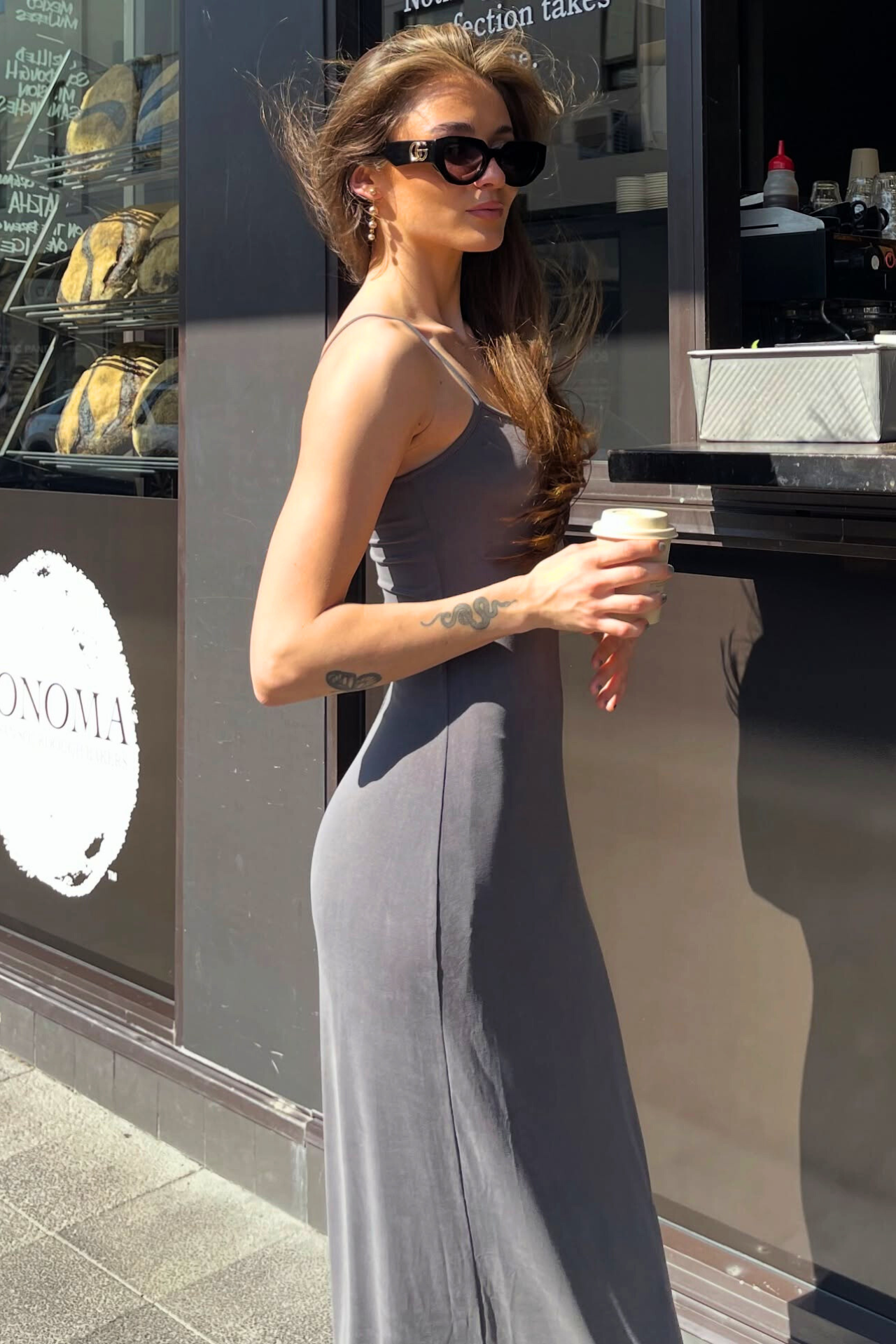 Aisha Reversible Maxi Dress Slate/Pumice