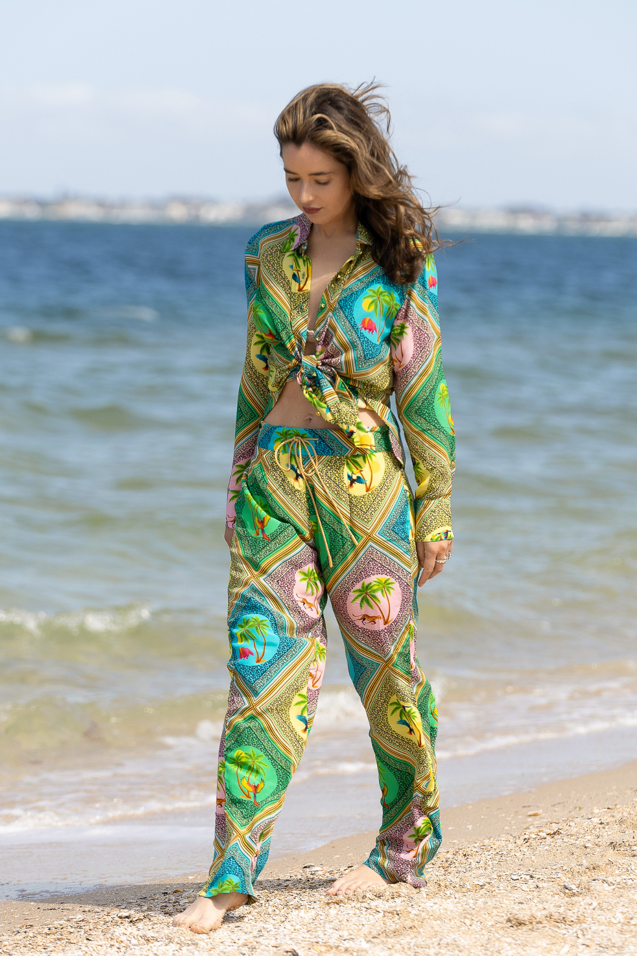 Xo Silk Crepe Pants Safari