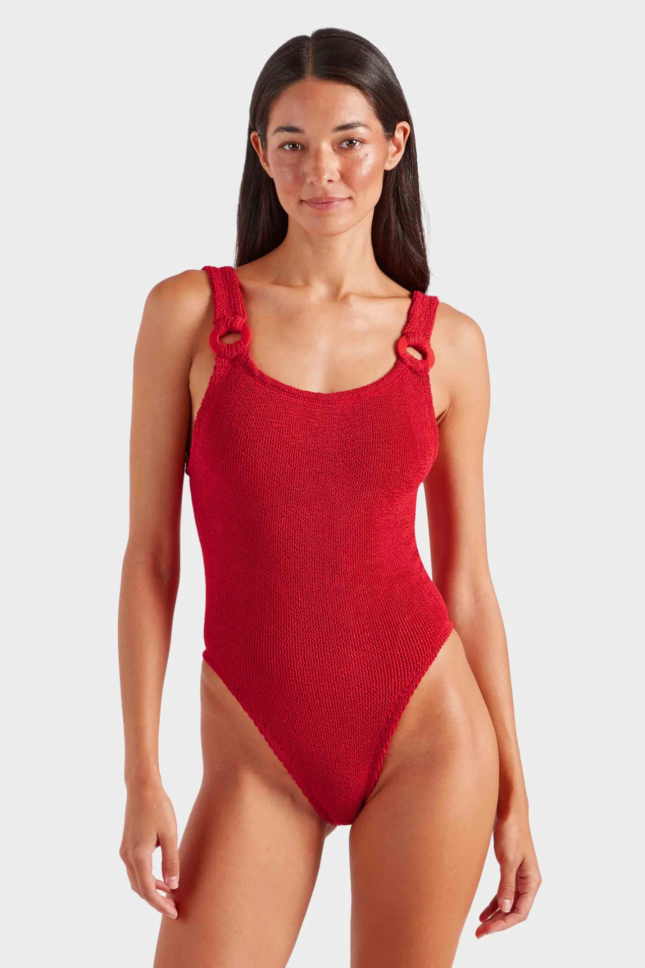 Domino Swim With Hoops Red