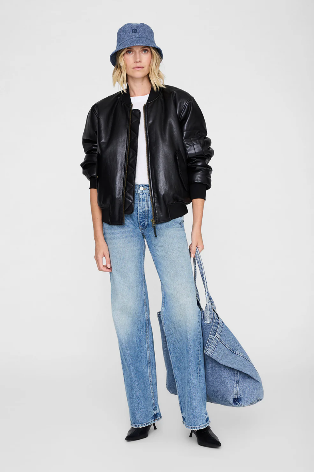 Anine Bing Nicks Bucket Hat Shadow Blue