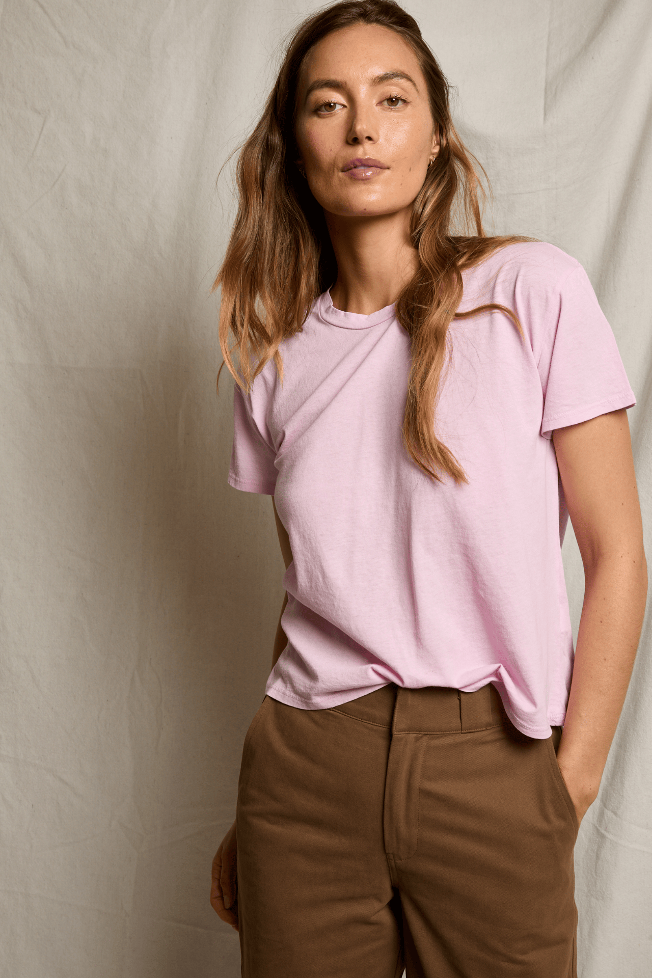 Perfectwhitetee Harley Boxy Crew Tee Sugar Pink