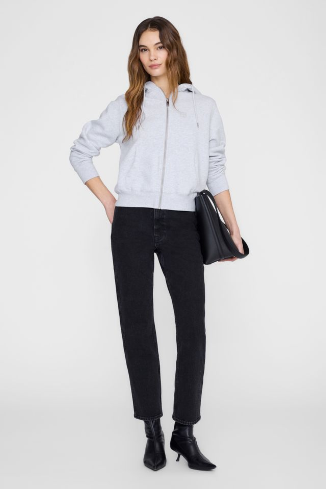 Anine Bing Casper Zip Up Bing Grey Melange