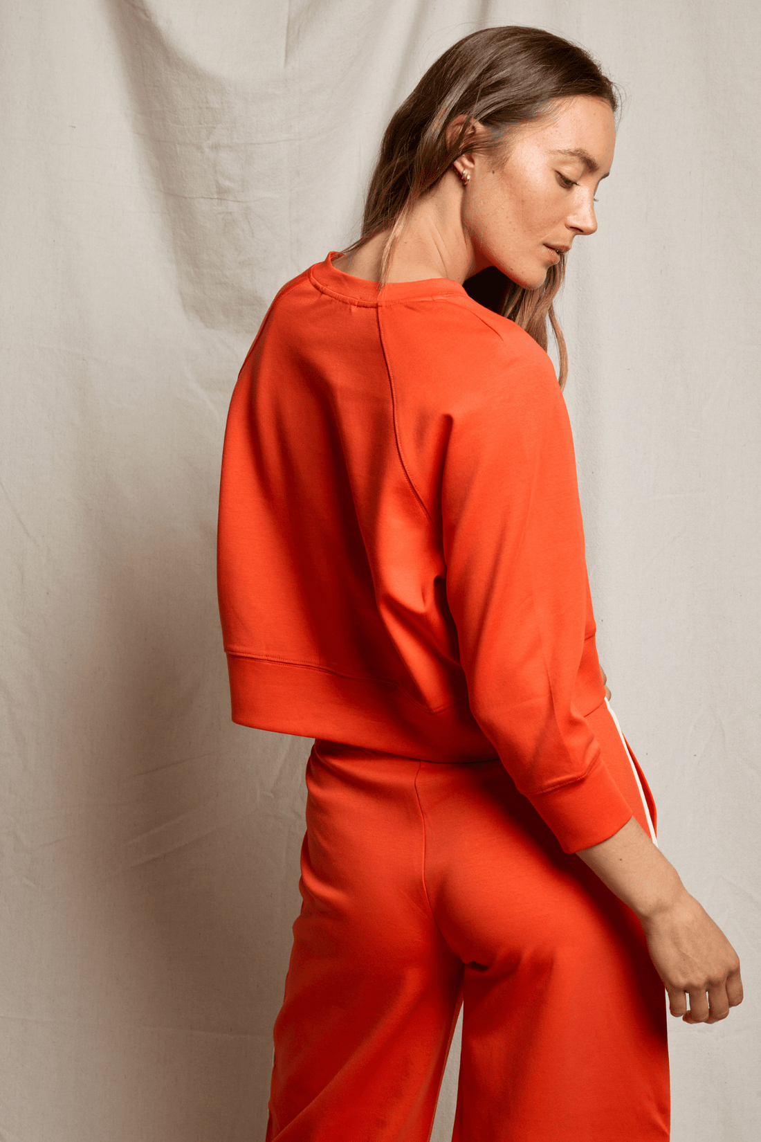 Perfectwhitetee Nell Travel Crew Neck Sweatshirt Tomato