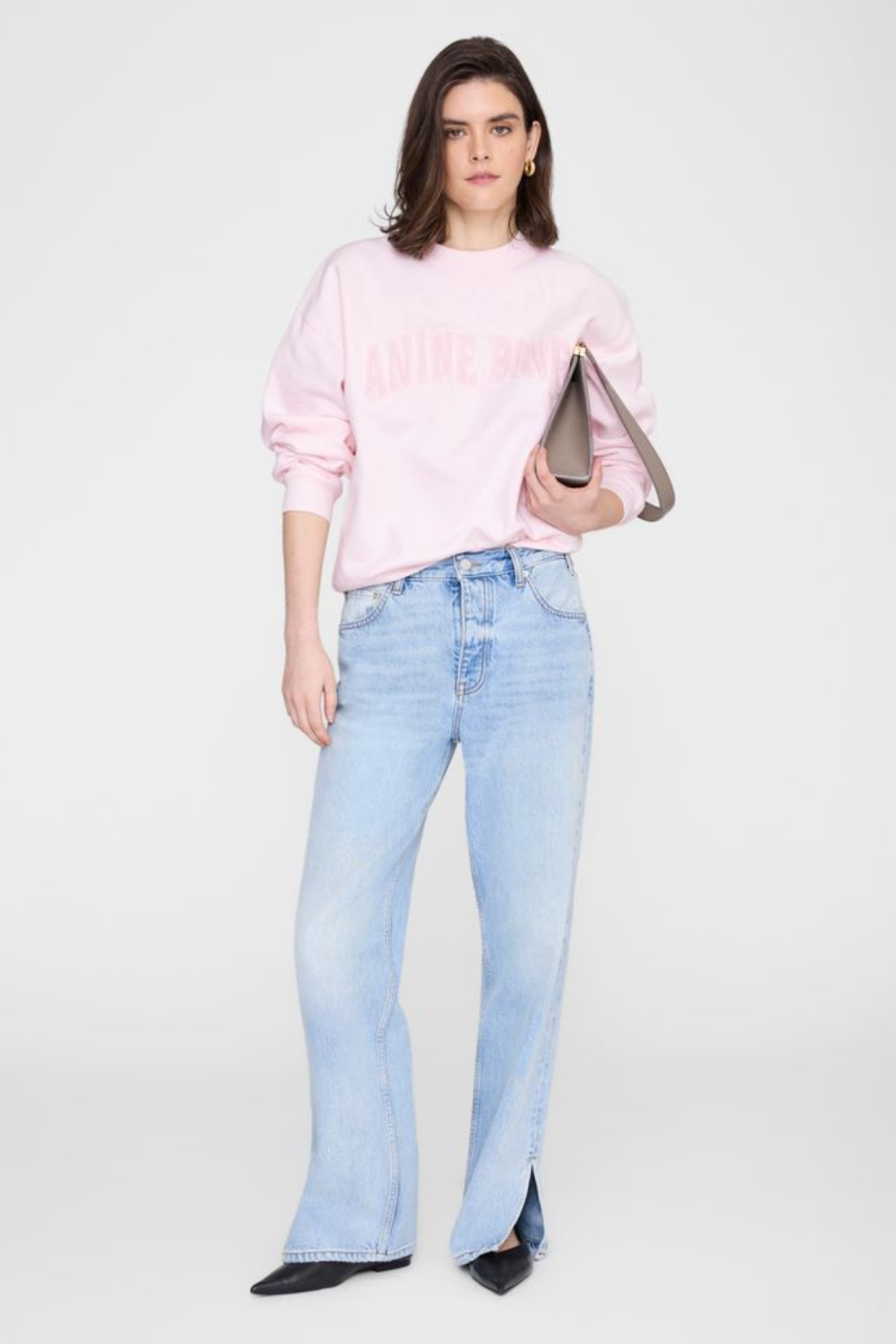 Anine Bing Spencer Sweatshirt Powder Pink