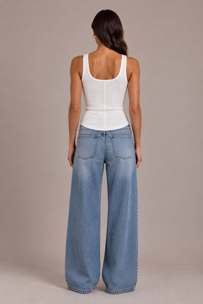 Chosen By Tuchuzy Buckle Scoop Tank White