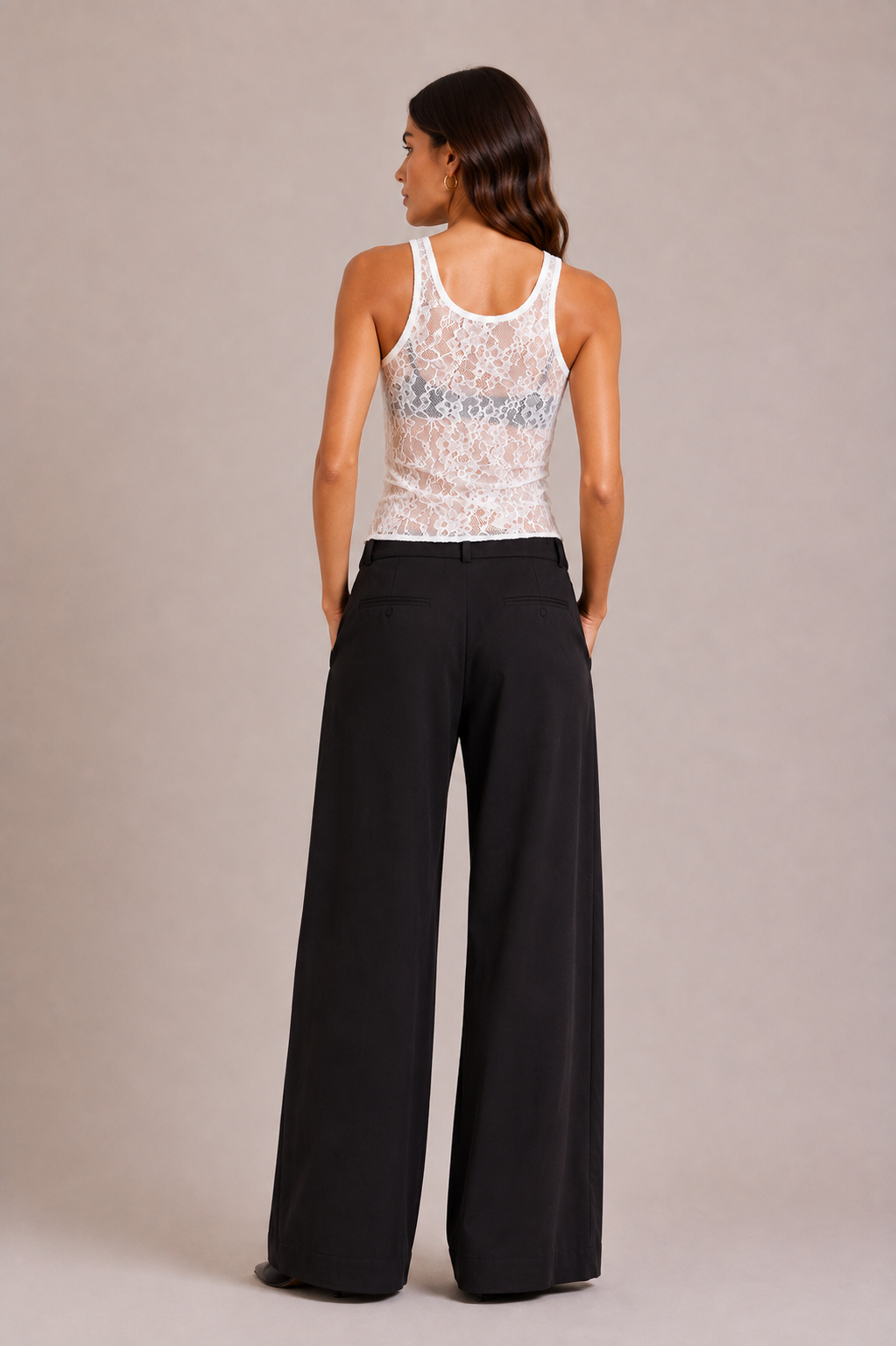 Chosen By Tuchuzy Lace Scoop Tank White