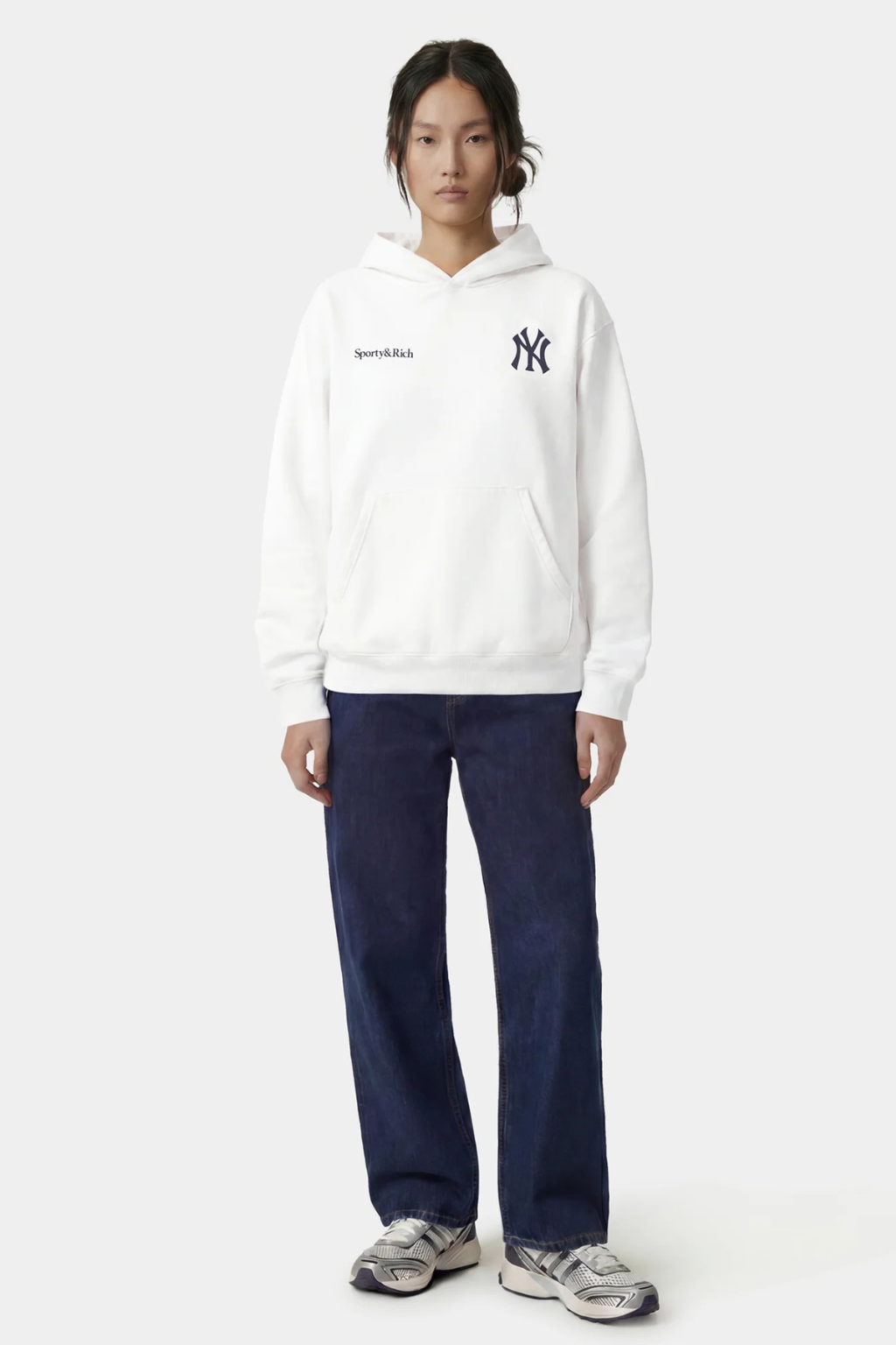 Sporty & Rich Yankees Curve Hoodie White