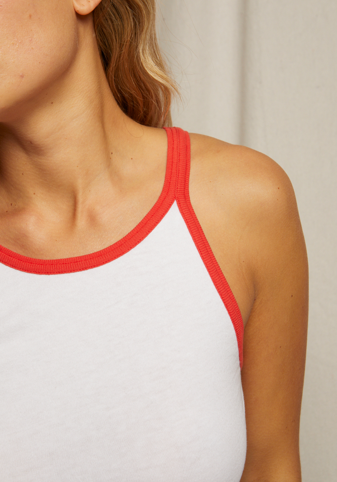 Shae Tank Bright Ivory &amp; Poppy Red