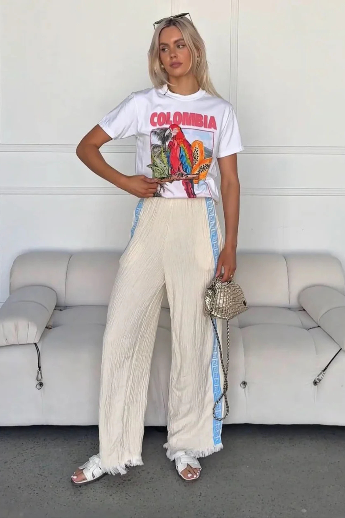 Natural Surf Pant Baby Blue Print