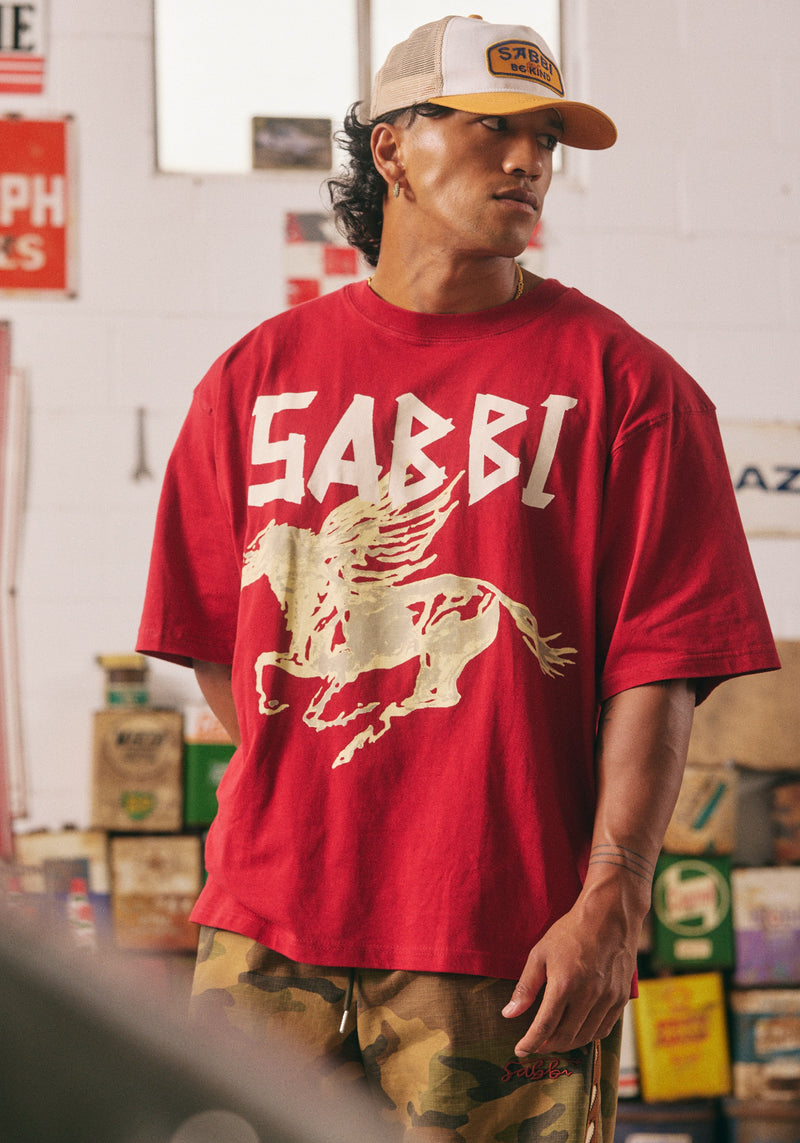 RHINESTONE TEE CRIMSON