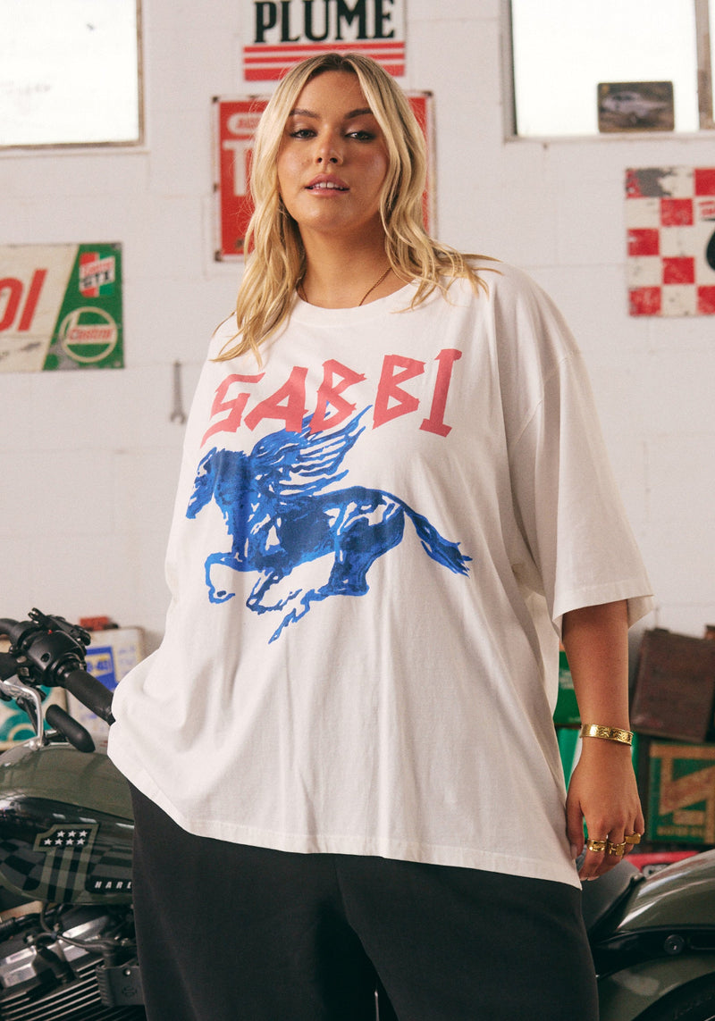 RHINESTONE TEE MARSHMELLOW