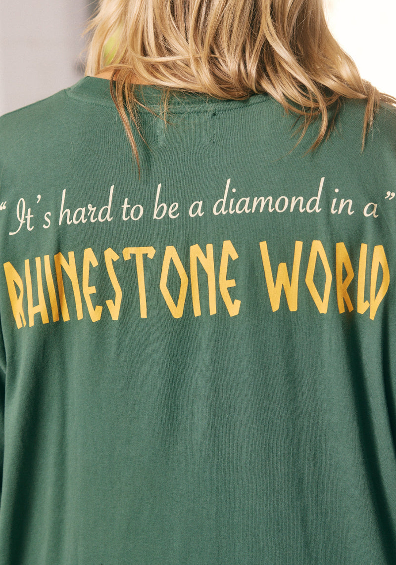RHINESTONE TEE KHAKI