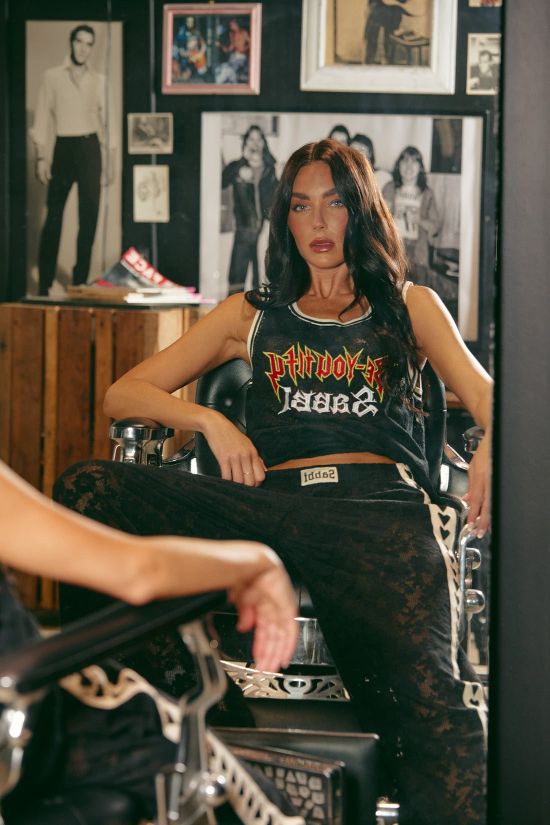 Lace Black Basketball Singlet