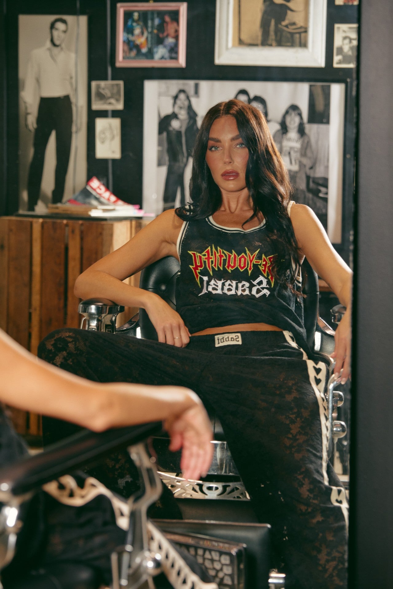 Lace Black Basketball Singlet