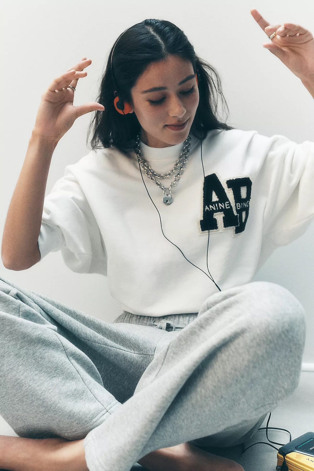 Anine Bing Miles Oversized Sweatshirt Off White