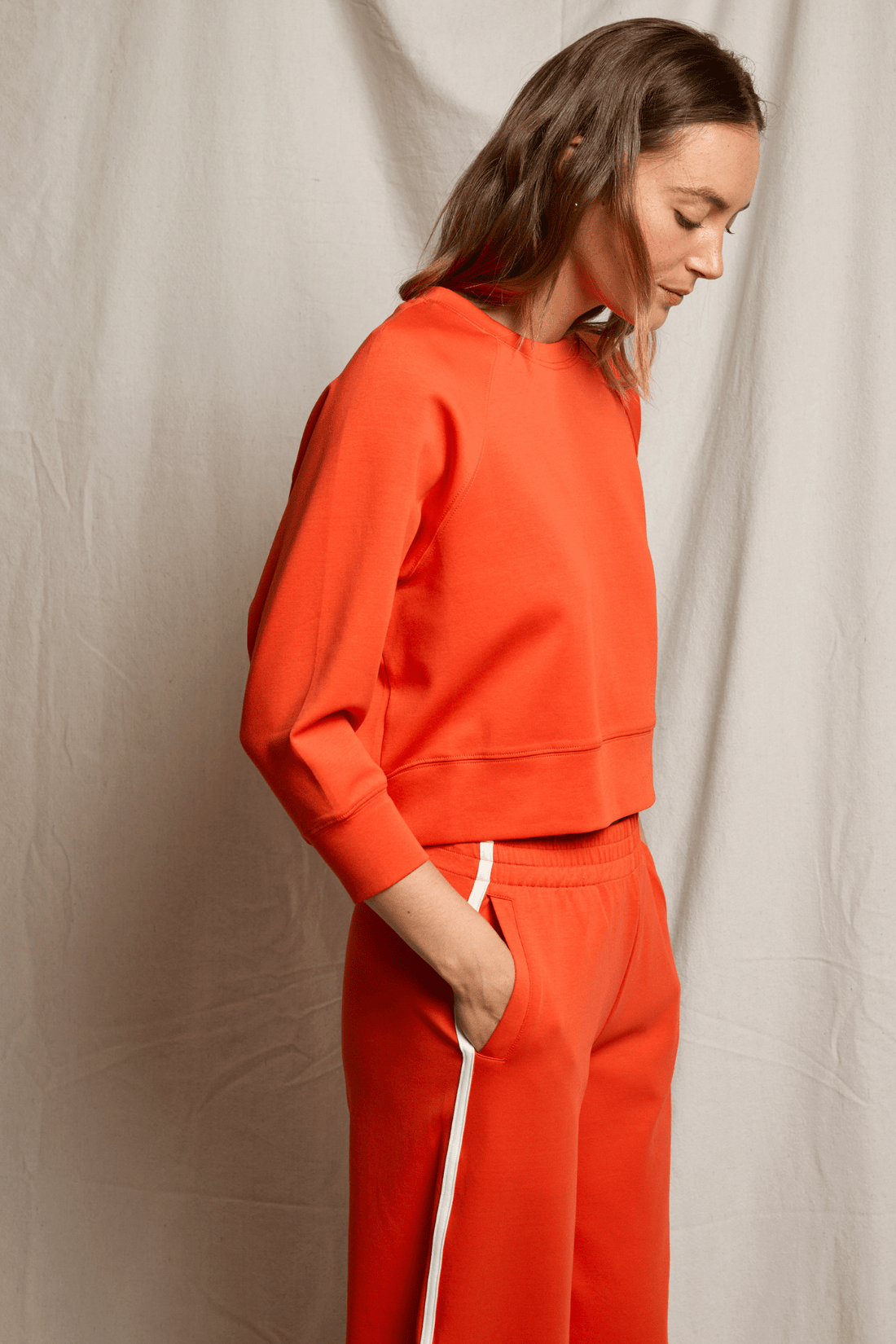 Perfectwhitetee Nell Travel Crew Neck Sweatshirt Tomato