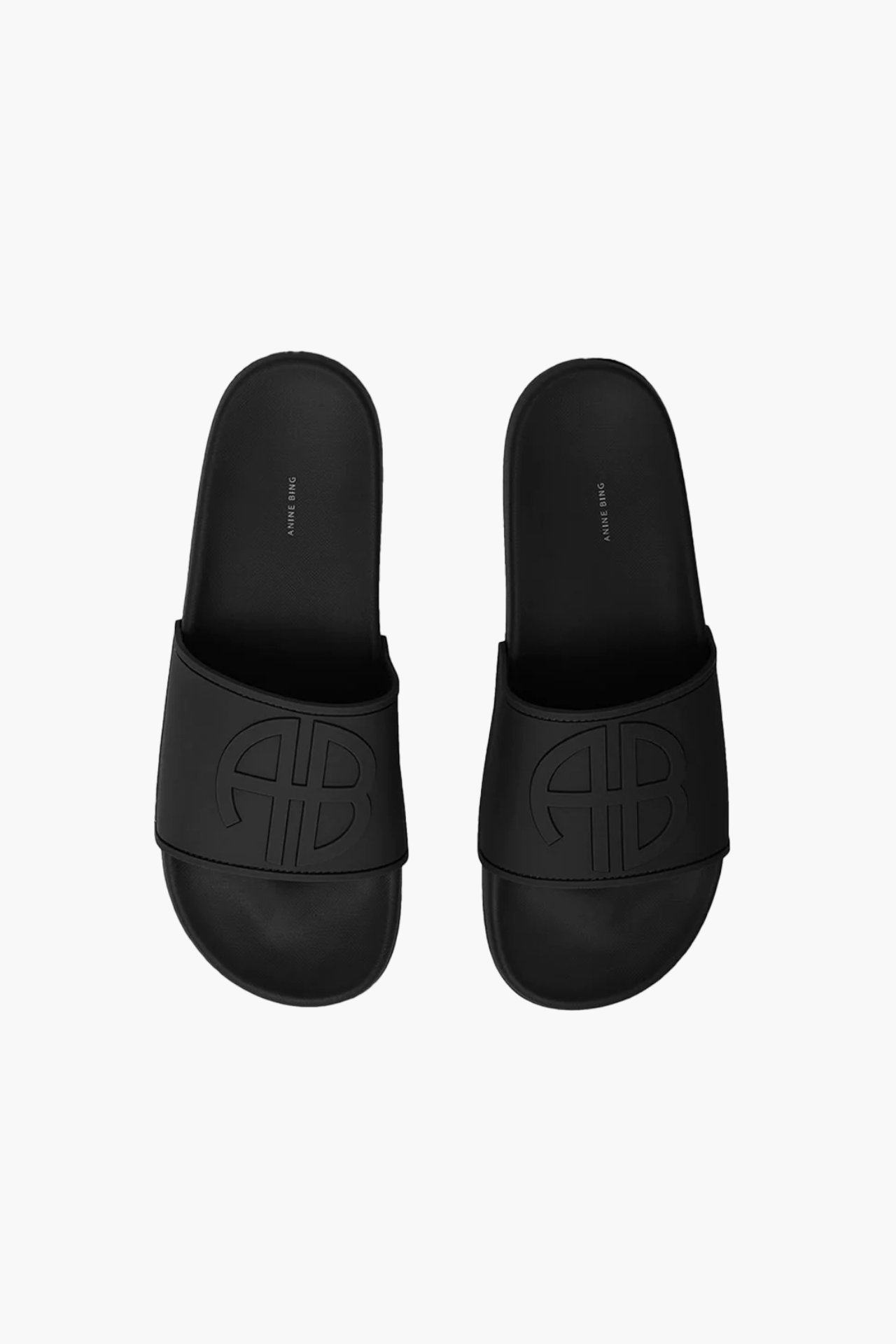 Anine Bing Isla Slide Monogram Black