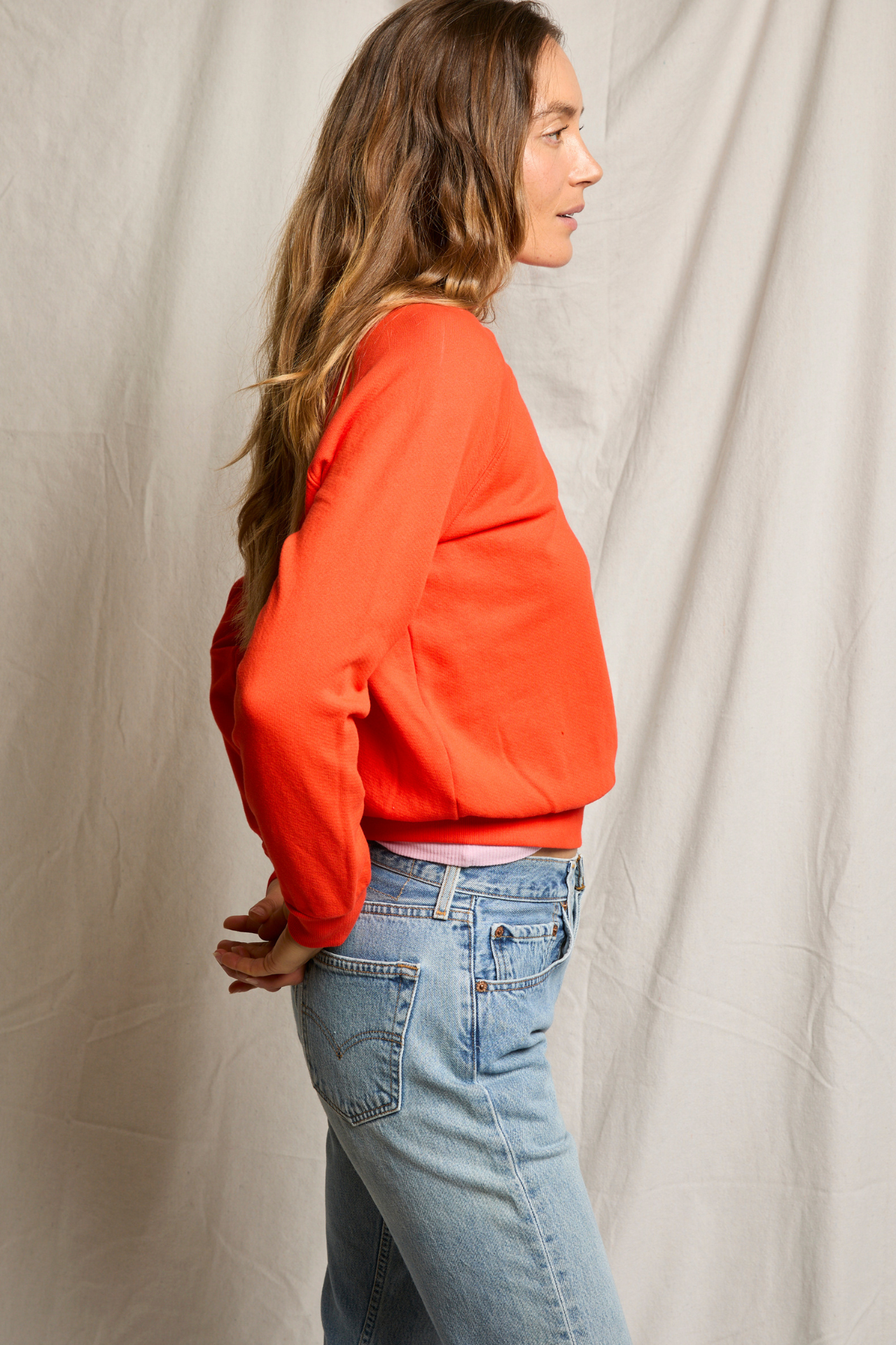 Perfectwhitetee Alexi French Terry Sweatshirt Tomato
