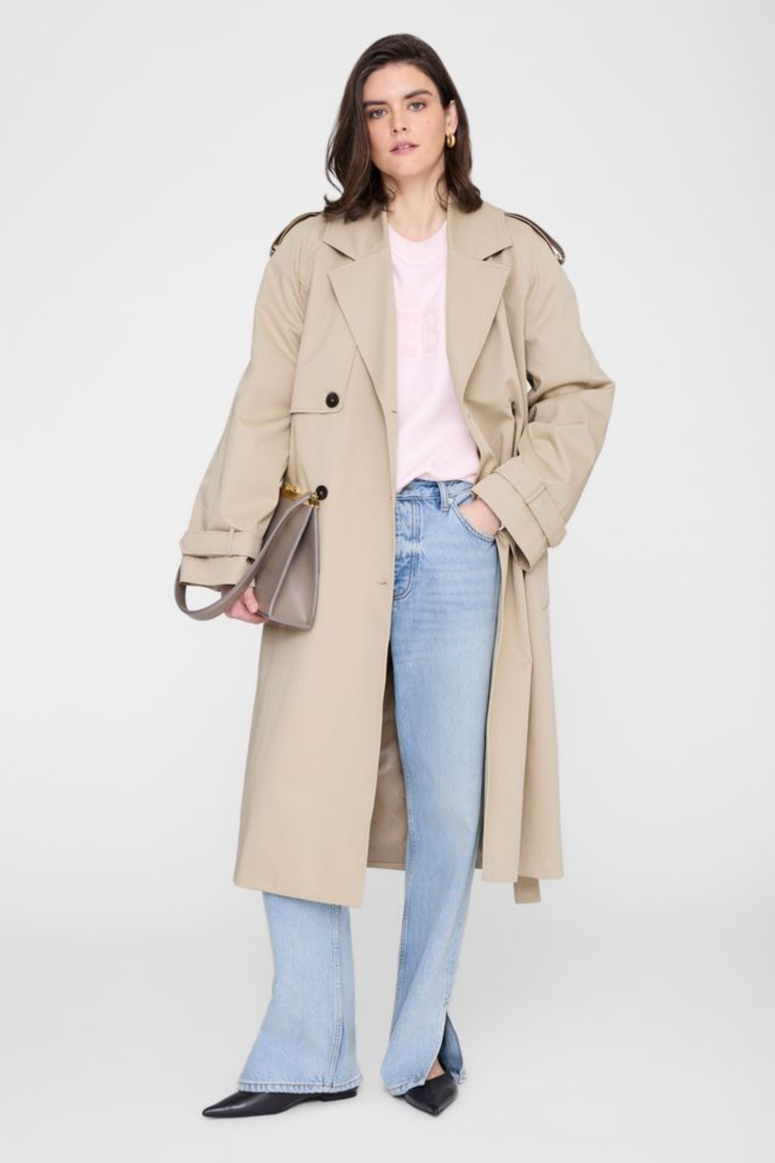 Anine Bing Spencer Sweatshirt Powder Pink