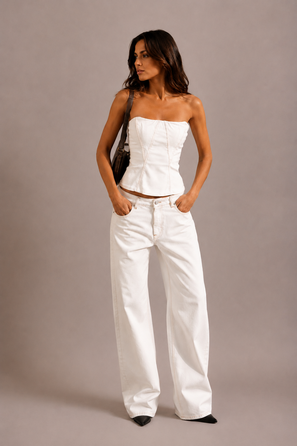 Chosen By Tuchuzy Denim Corset White