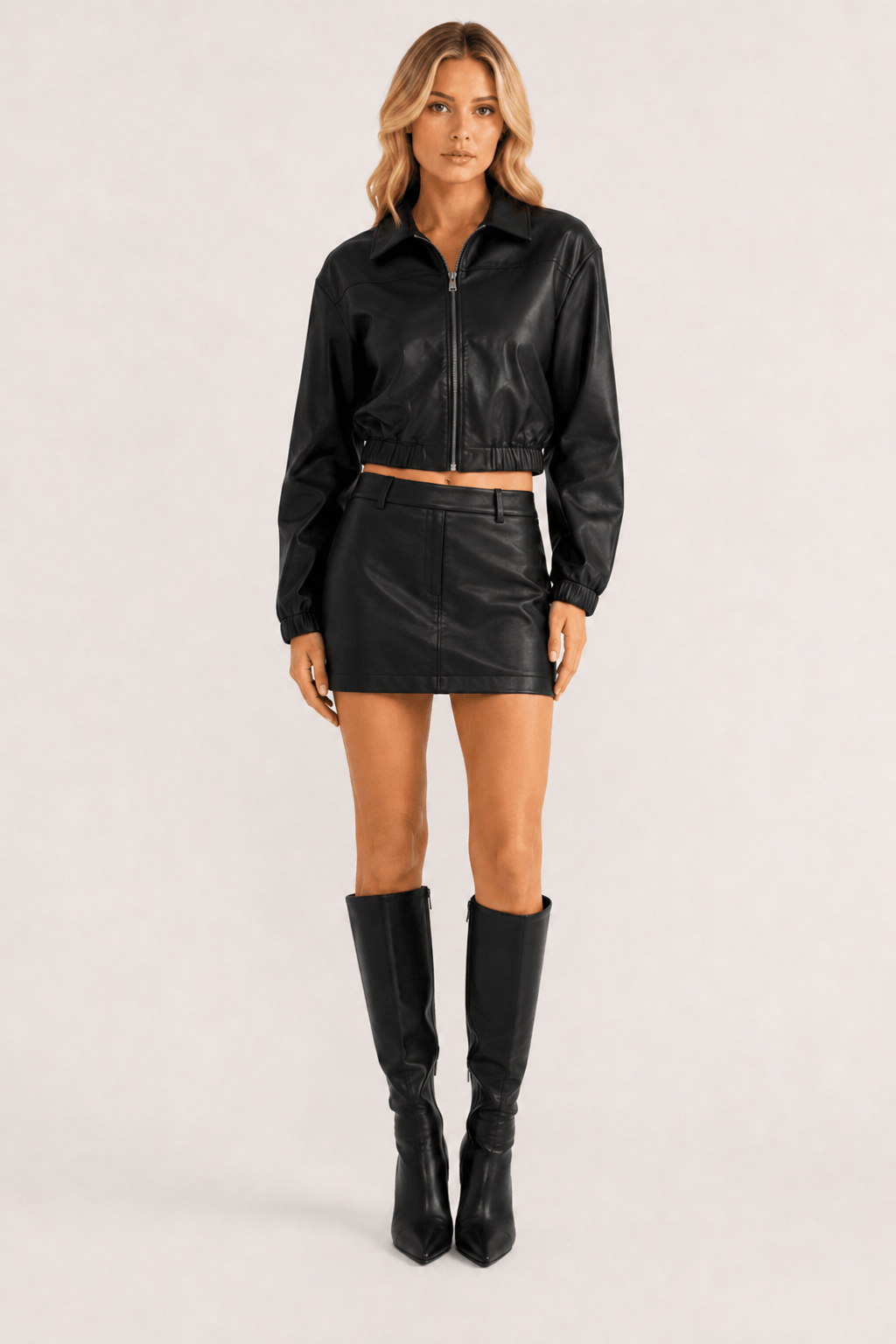 Chosen By Tuchuzy Sophia Vegan Leather Skirt Black
