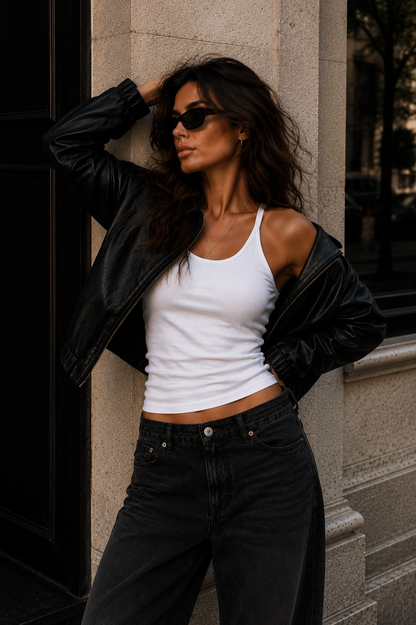Chosen By Tuchuzy Sophia Vegan Leather Jacket Black